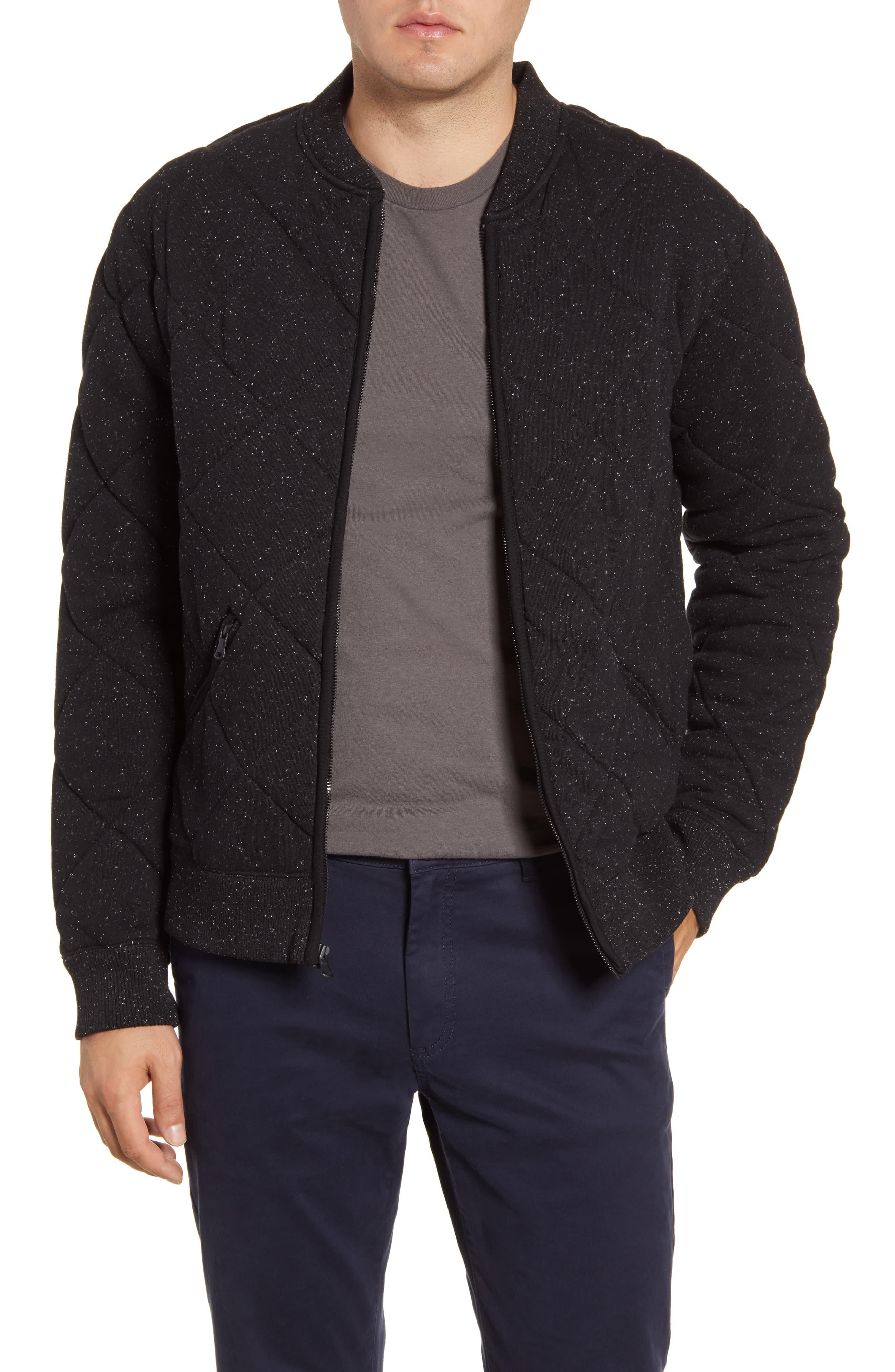 Bonobos Cotton Slim Fit Quilted Bomber Jacket in Black for Men - Lyst