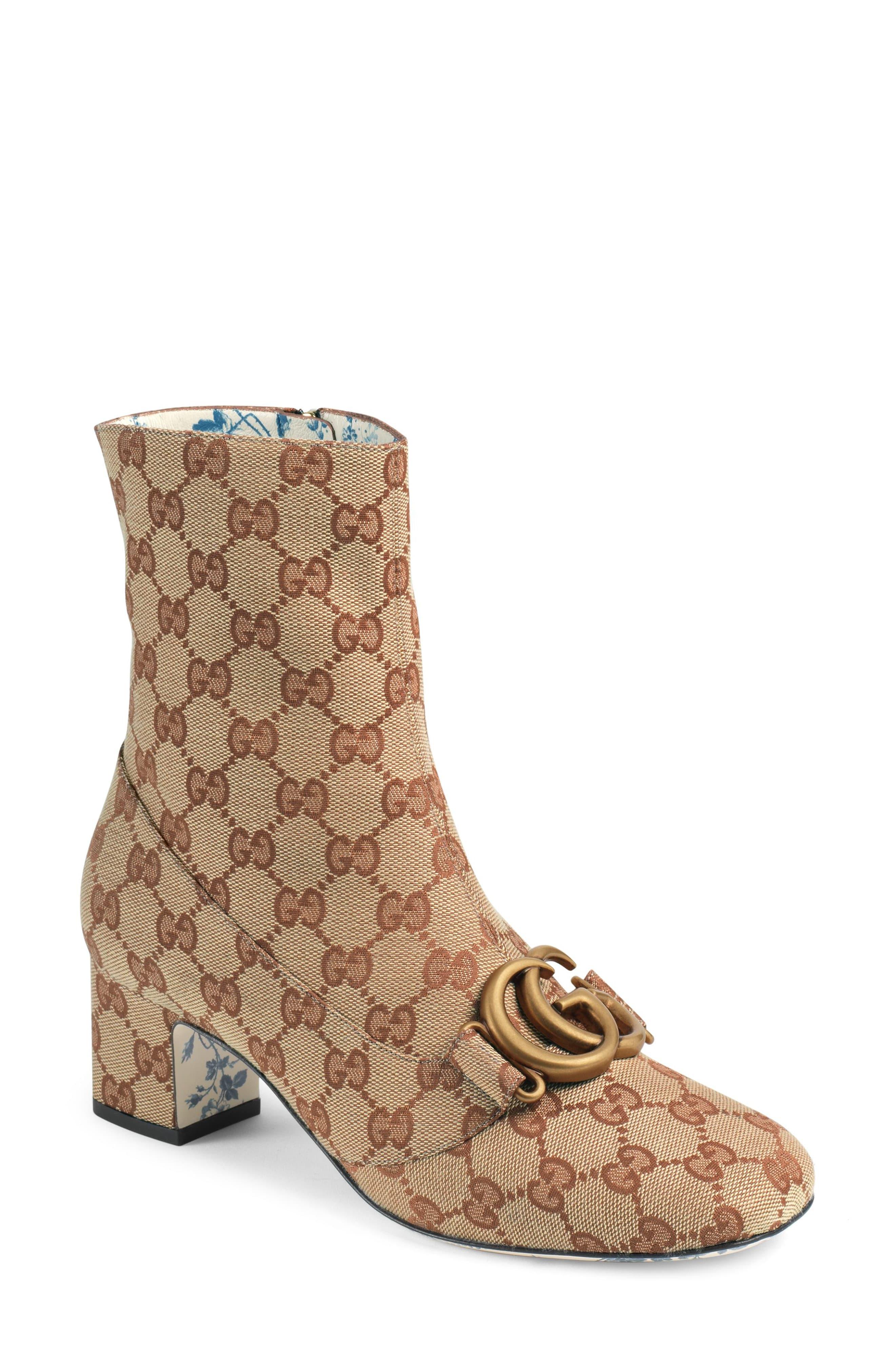 gucci leather boot with double g