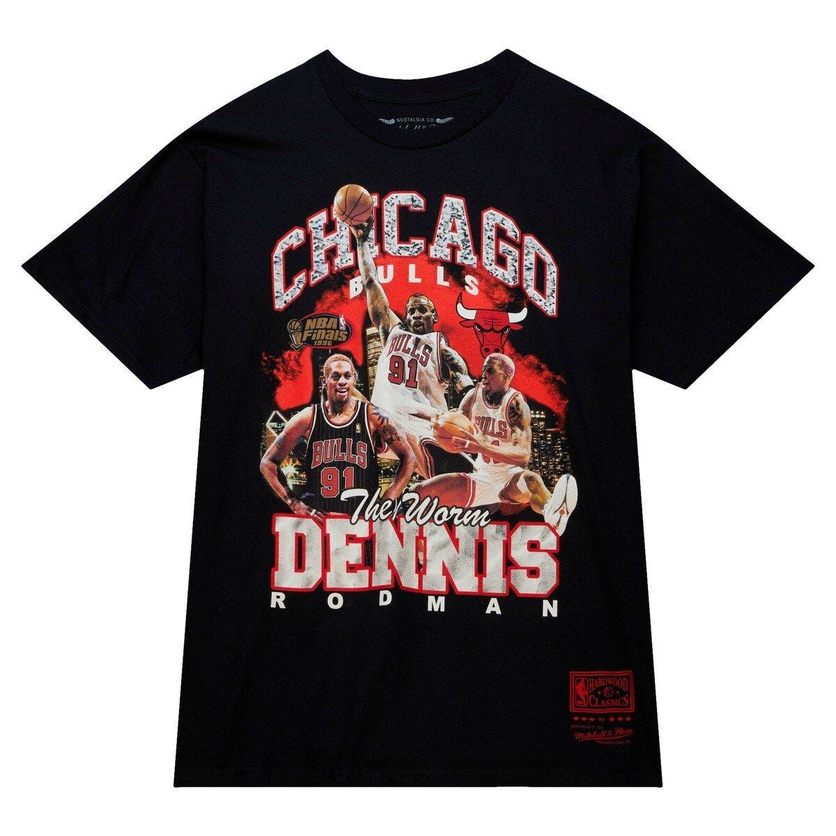 Men's Dennis Rodman Black and Red Chicago Bulls Hardwood Classics Tie-Dye  Name Number Tank Top