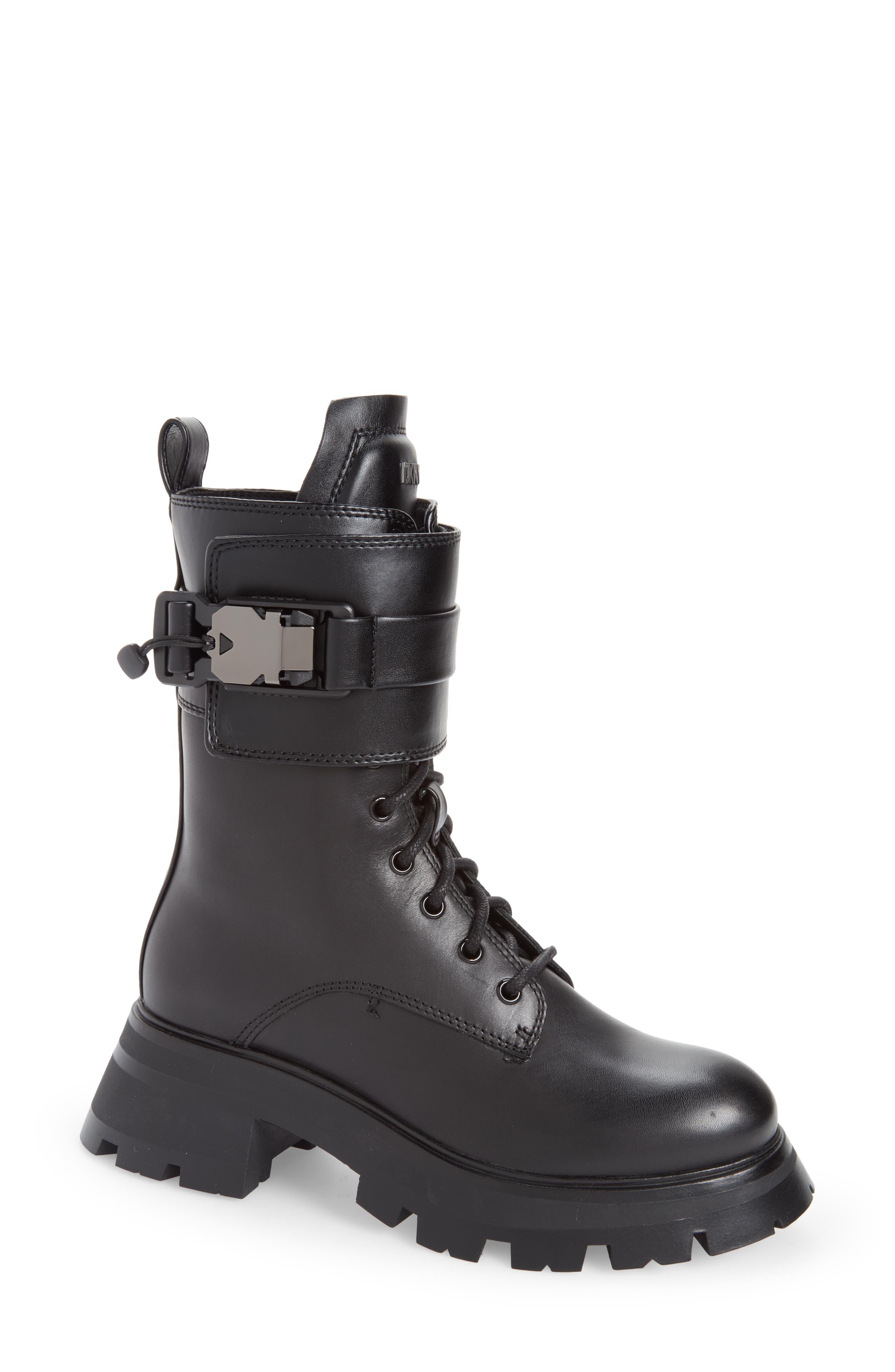 DKNY Sava Combat Boot in Black | Lyst