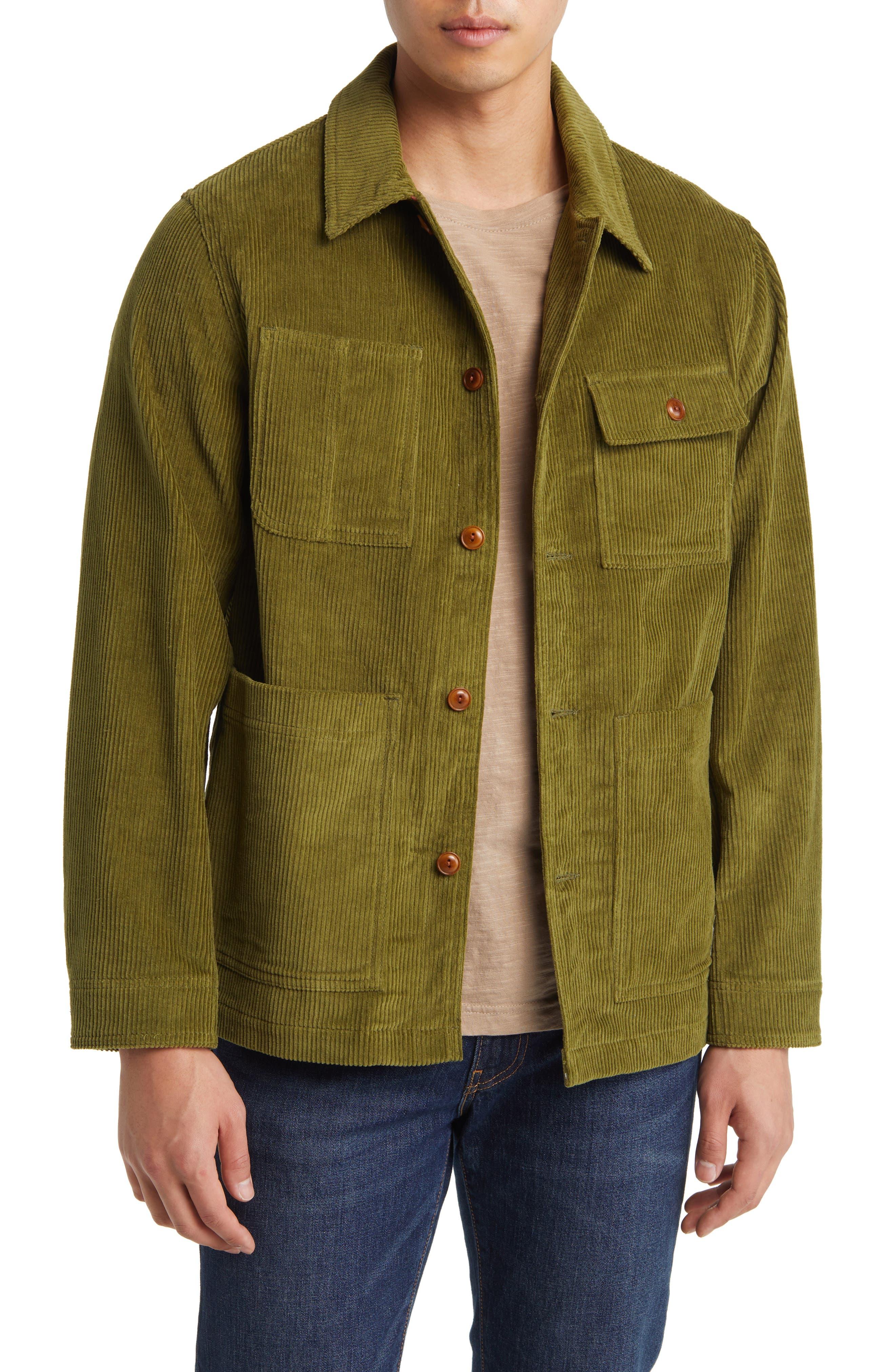 Schott Nyc Corduroy Chore Jacket in Green for Men | Lyst