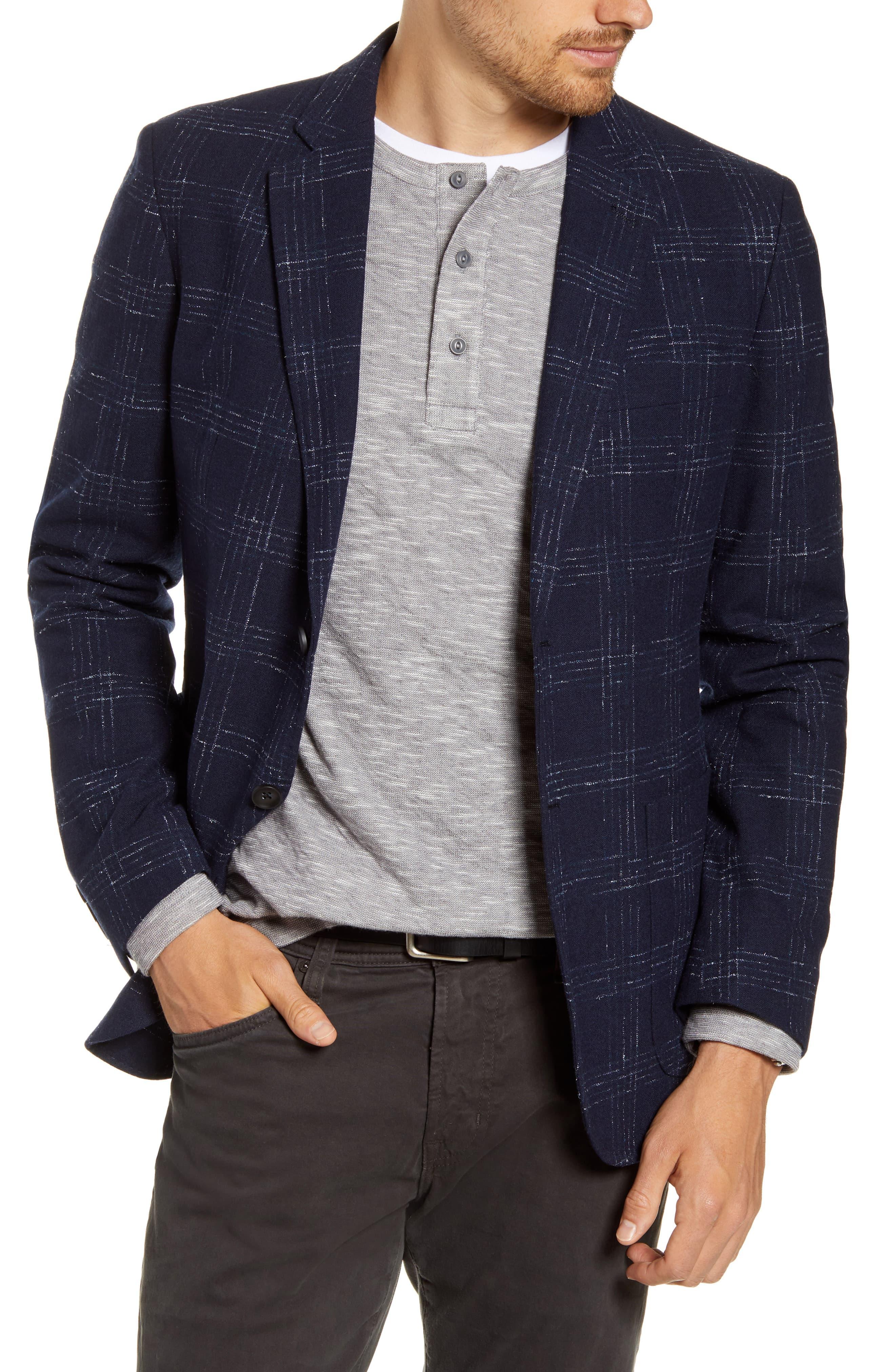 1901 Extra Trim Fit Plaid Wool Blend Sport Coat in Blue for Men Lyst