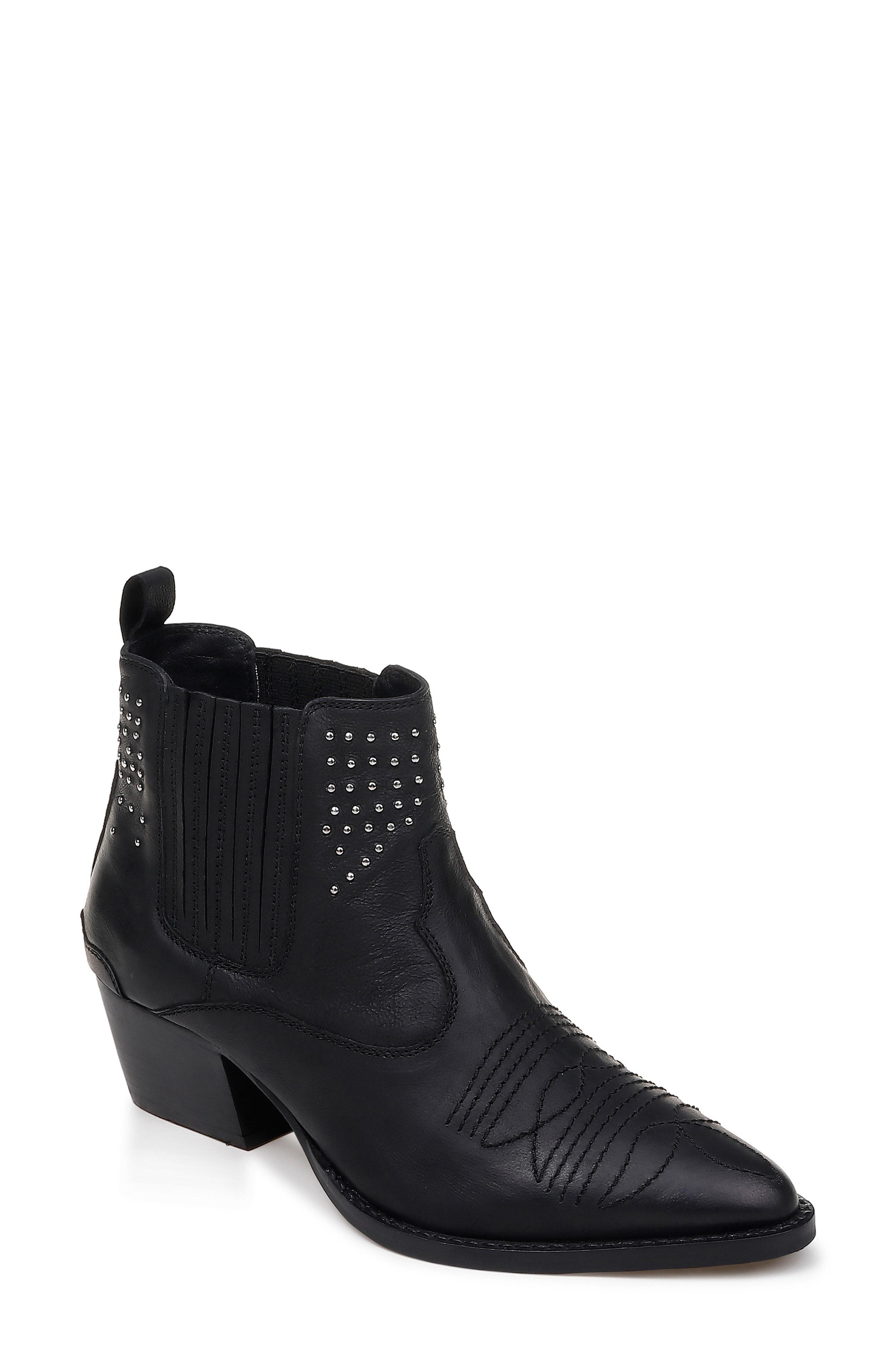 pointed black bootie
