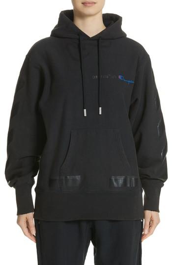 champion off white hoodie black