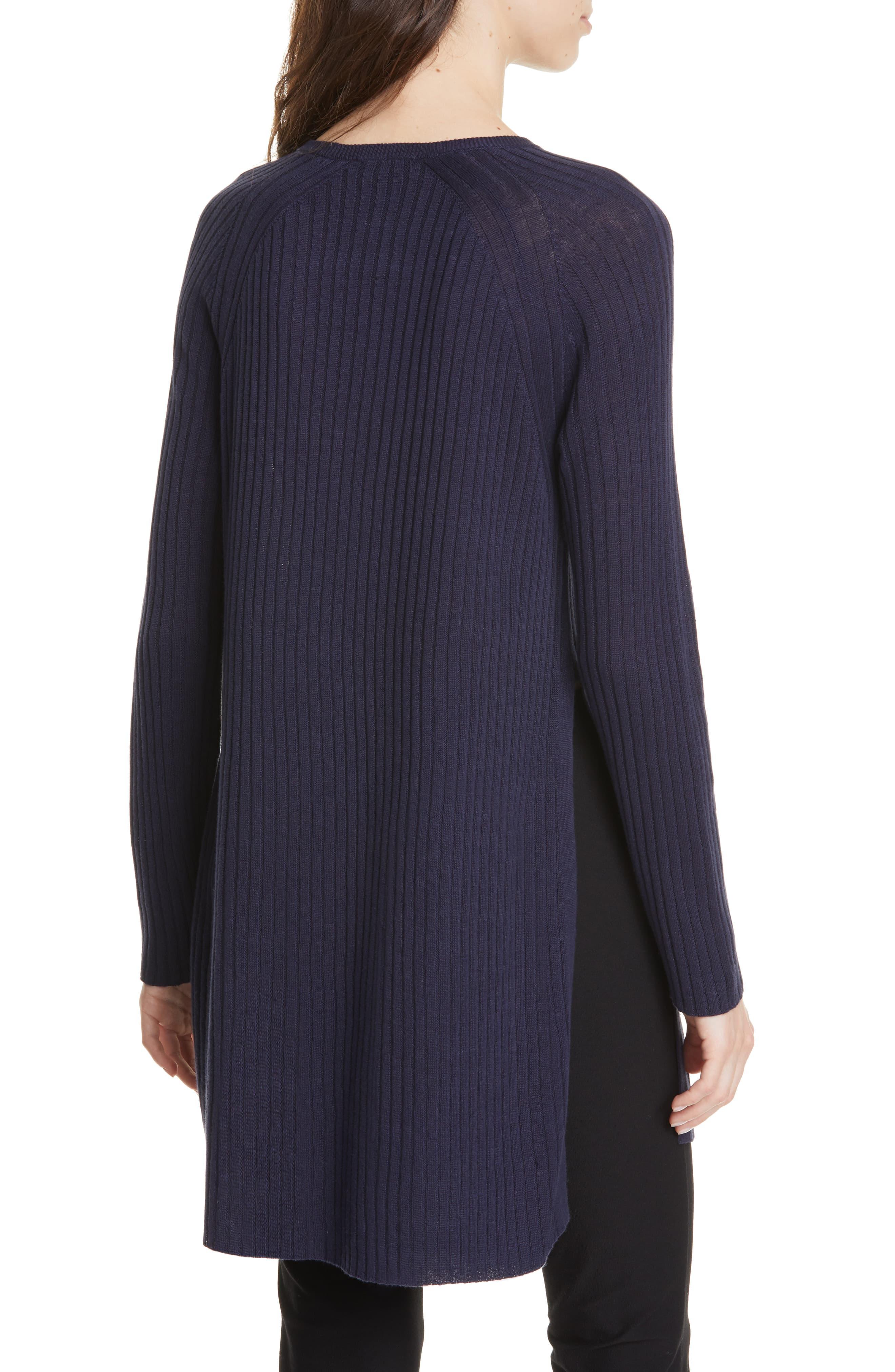Eileen Fisher Slit Organic Linen & Cotton Tunic in Midnight (Blue) Lyst