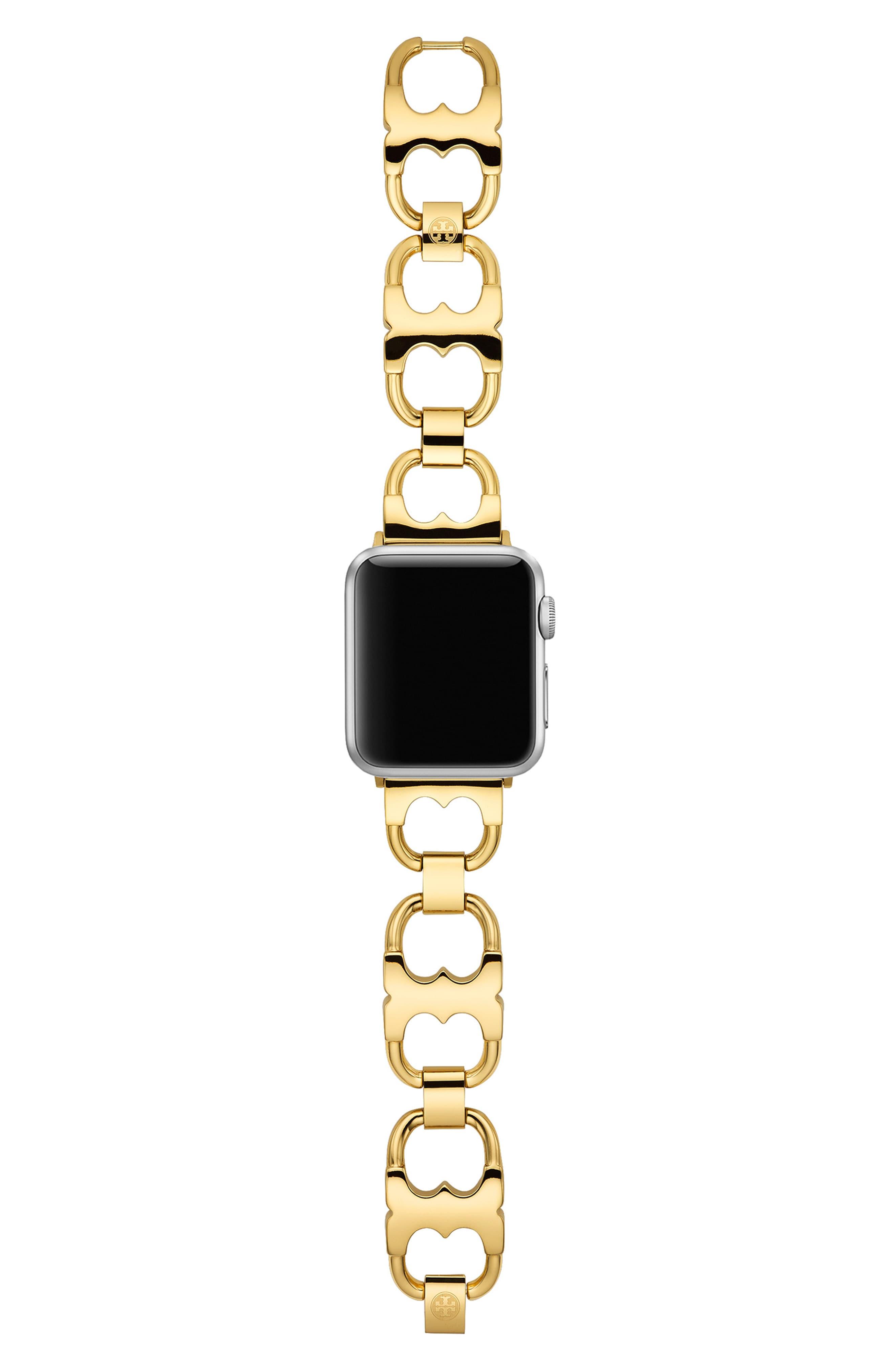 Tory Burch Double-t Link Apple Watch Bracelet Strap in Gold (Metallic ...