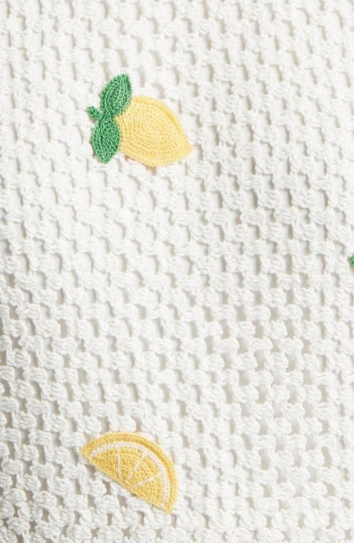 saylor bright white cherry crochet wynn mini dress Saylor Wynn Dress
