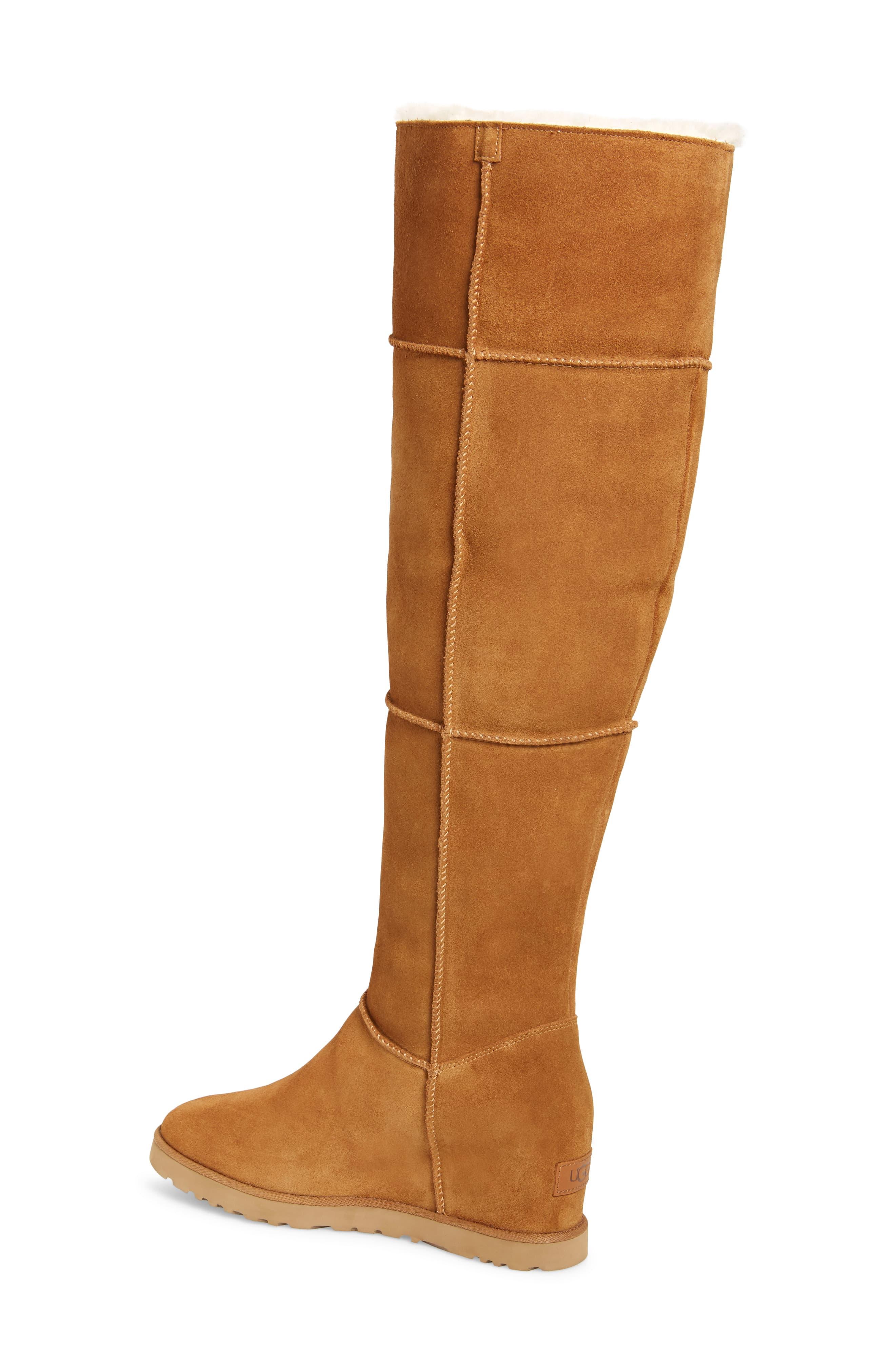 ugg wedge high shaft suede boots