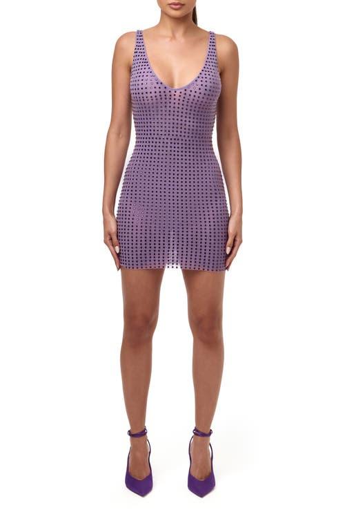 naked wardrobe purple dress Naked Wardrobe Crystal Embellished V-Neck Mini Dress in Purple