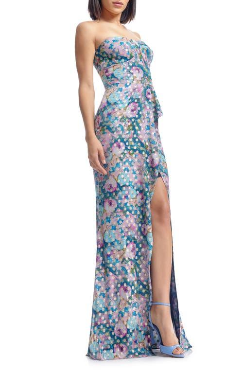 open lace back dress Kai Gown, L / Sky