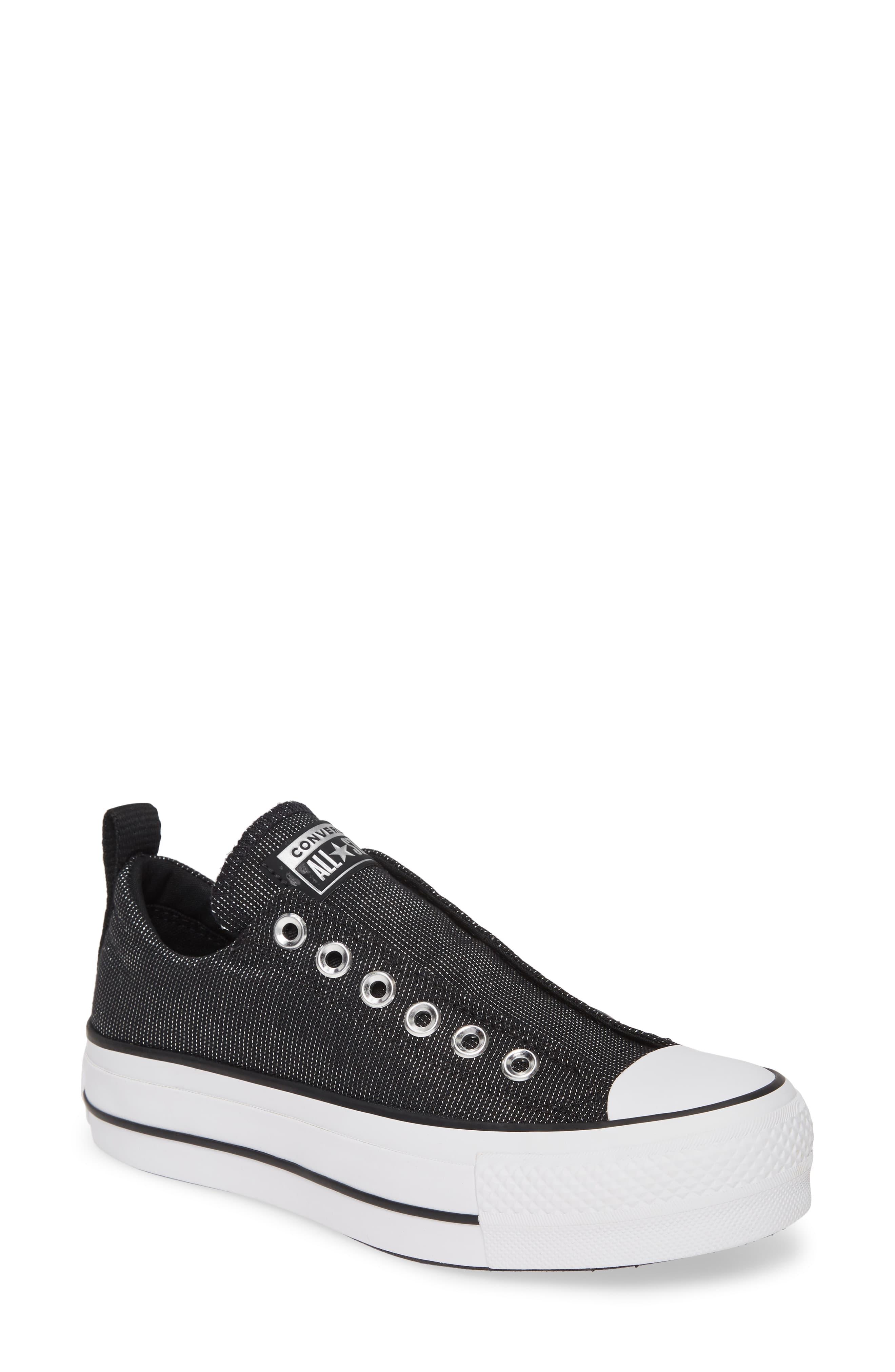 converse all black slip on