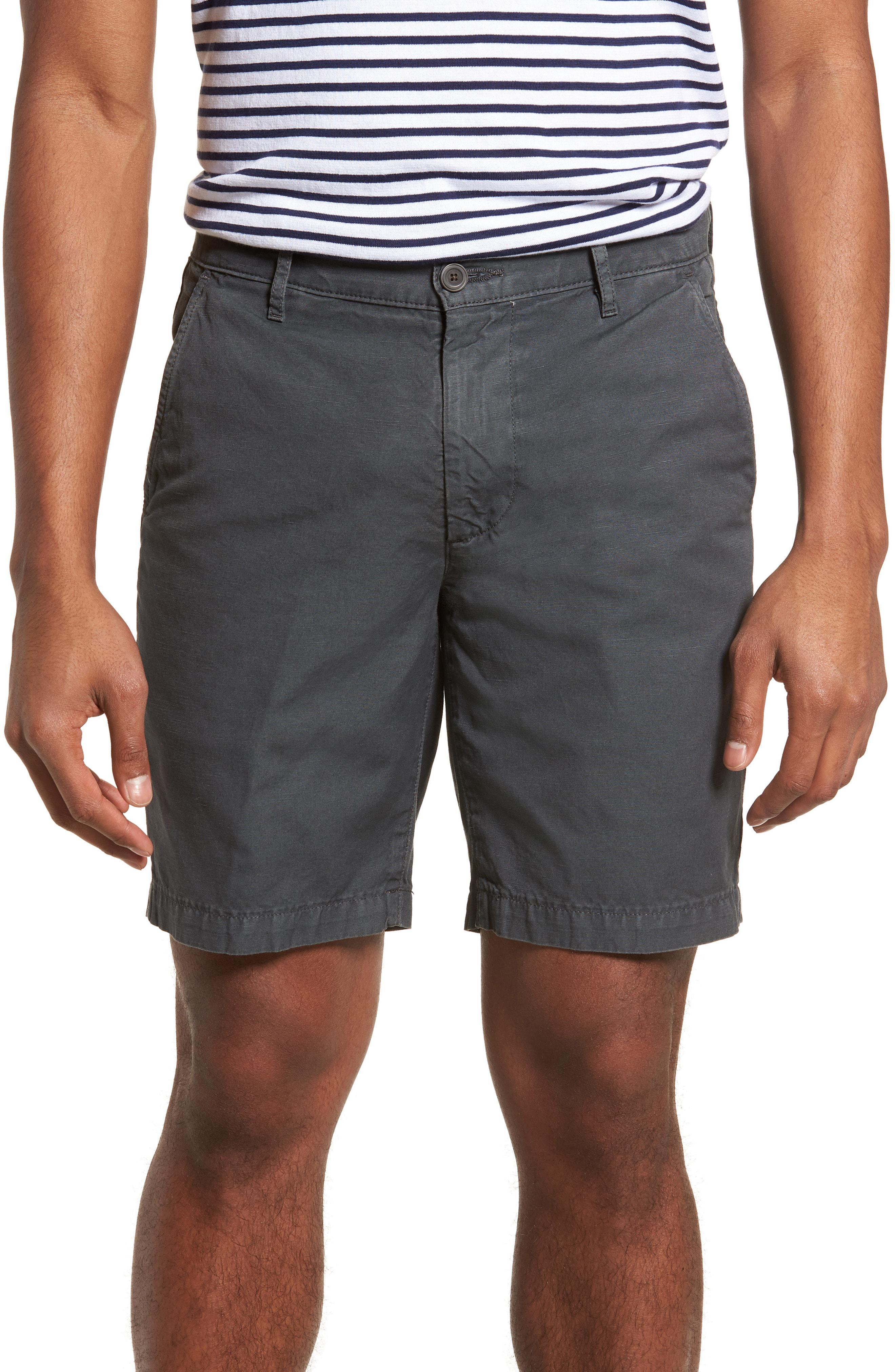AG Jeans Wanderer Slim Fit Cotton & Linen Shorts in Grey (Gray) for Men