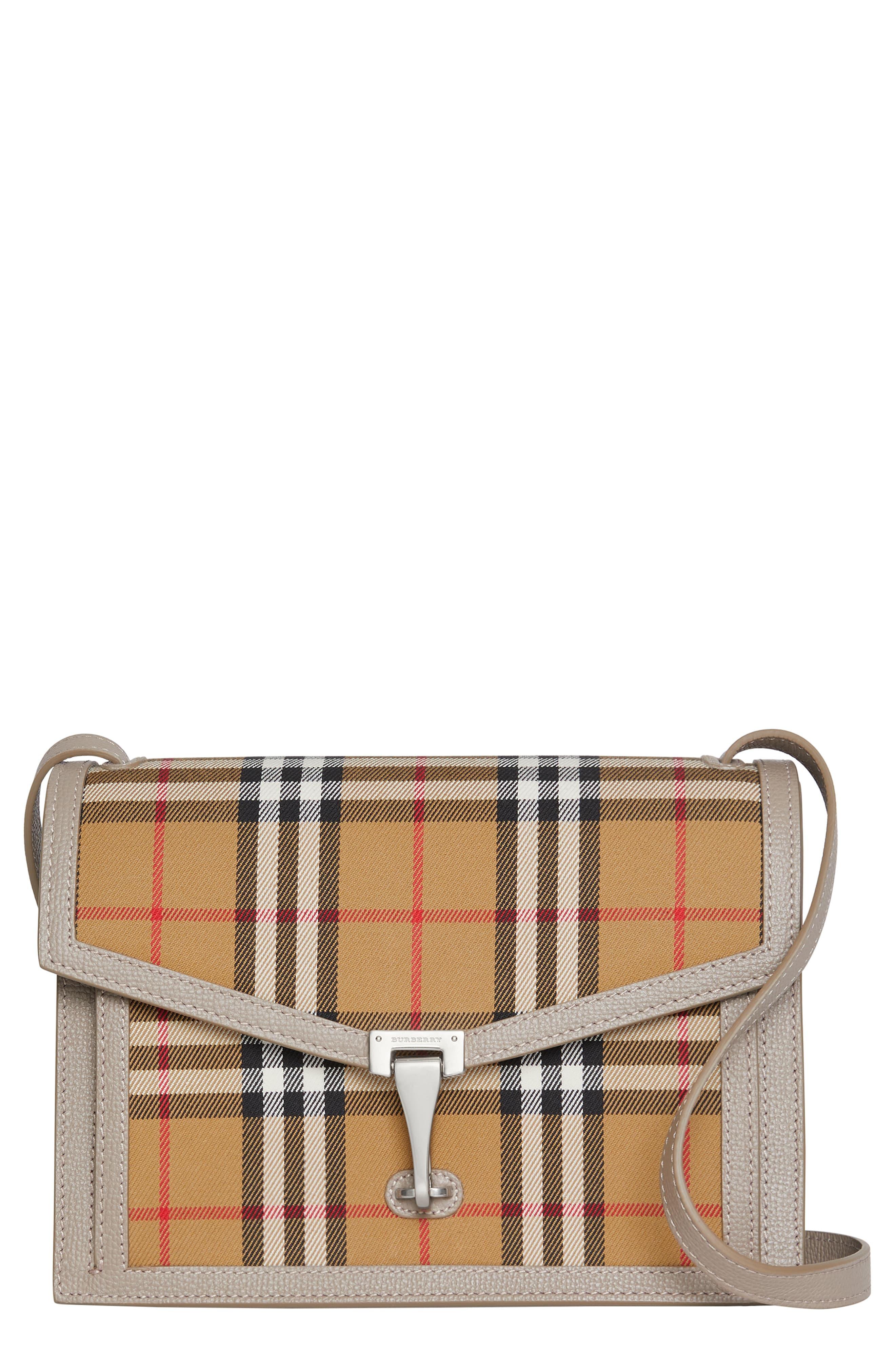 Burberry Small Vintage Check And Leather Crossbody Bag