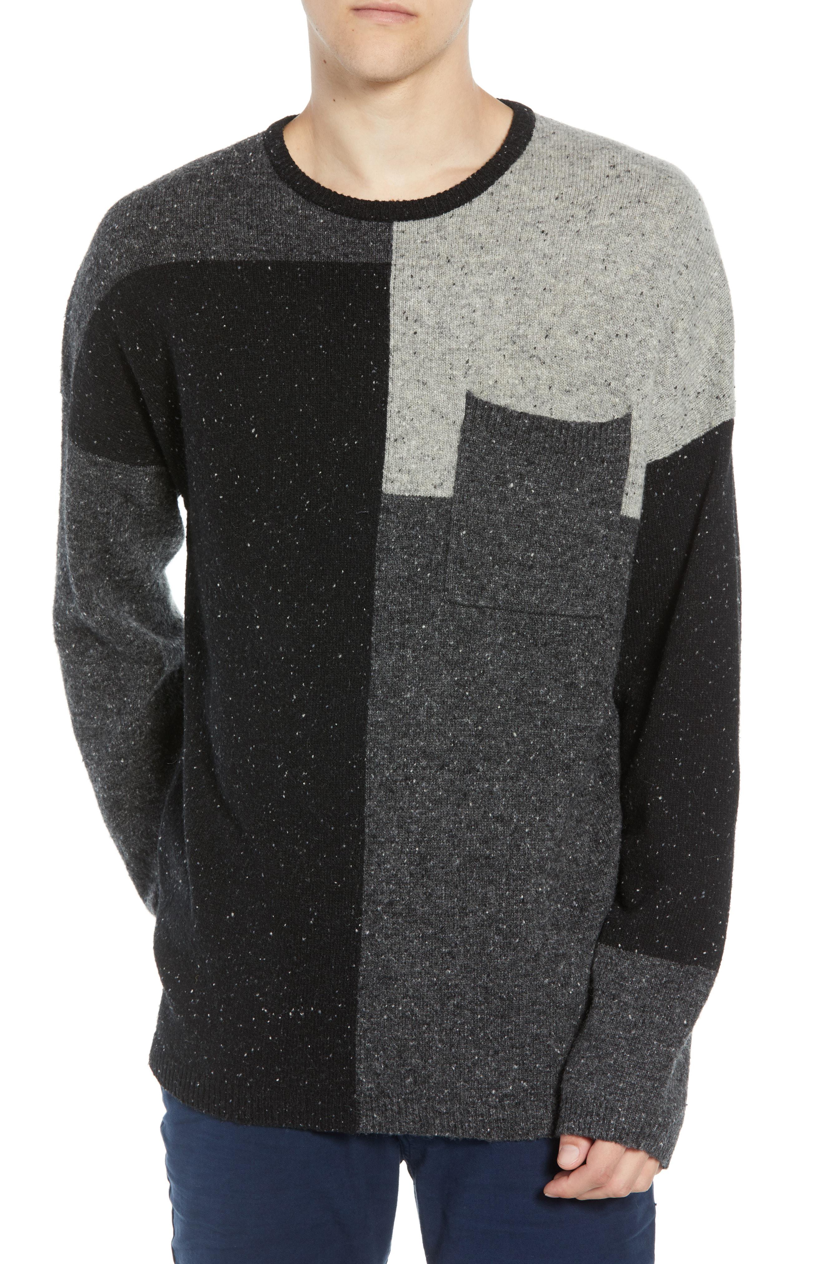 French Connection Mens Oversized Donegal Crewneck Sweater