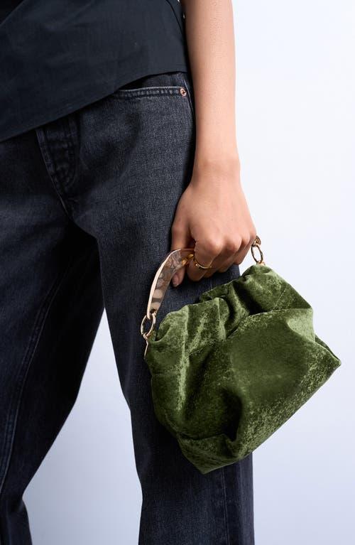 TOPSHOP Velvet Top Handle Bag in Green Lyst