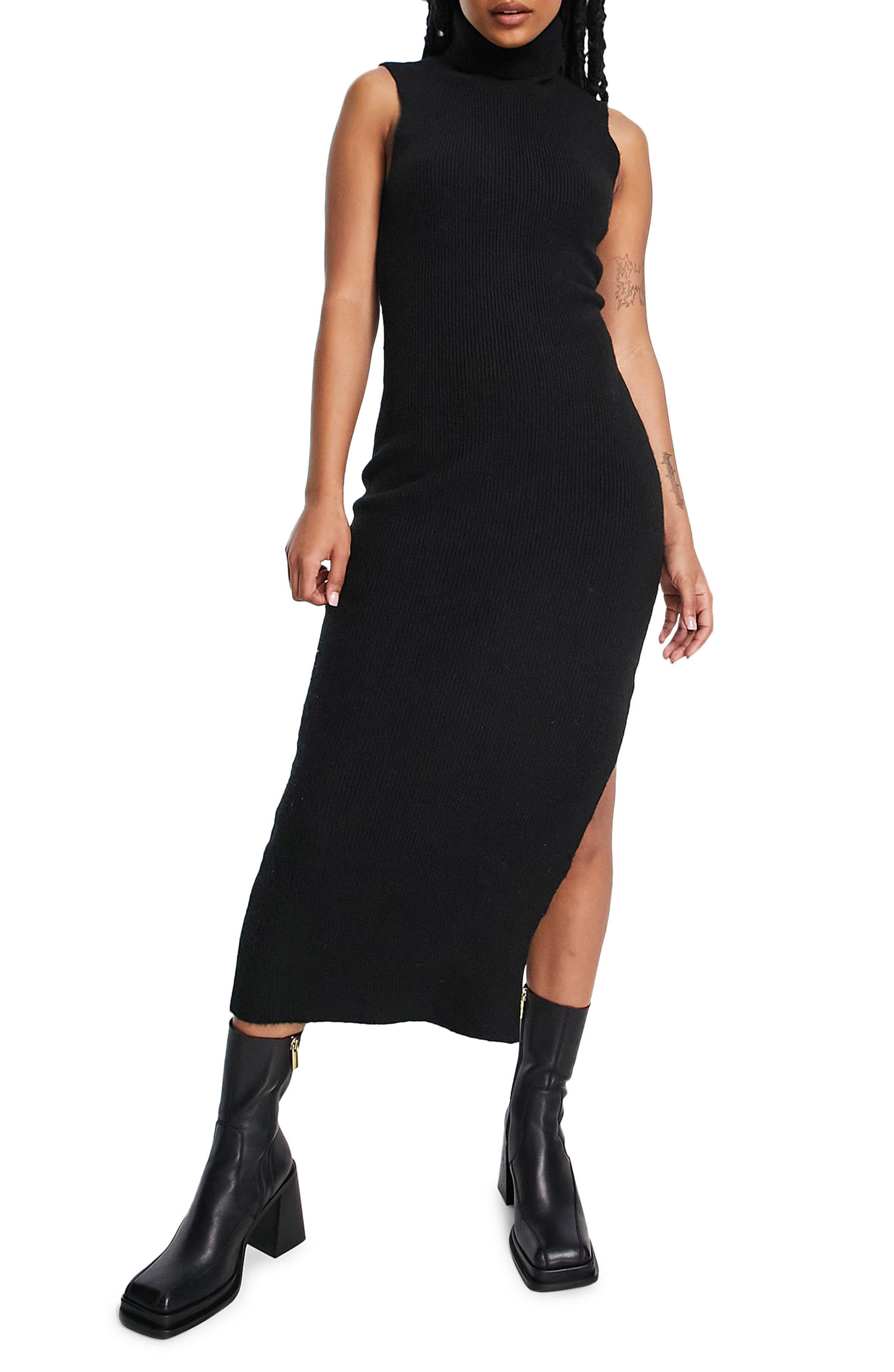 Sleeveless Turtleneck Dress in Black Lyst
