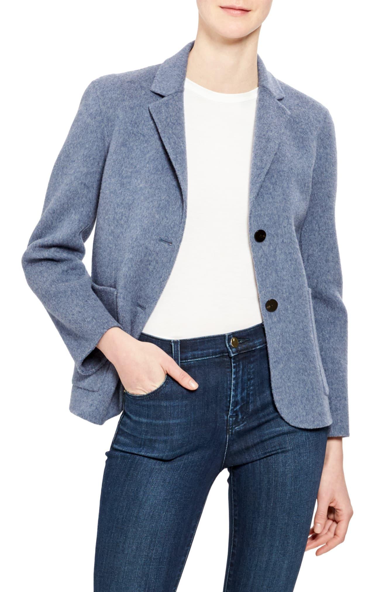 Theory Shrunken Wool & Cashmere Blazer in Dark Chambray (Blue) Lyst