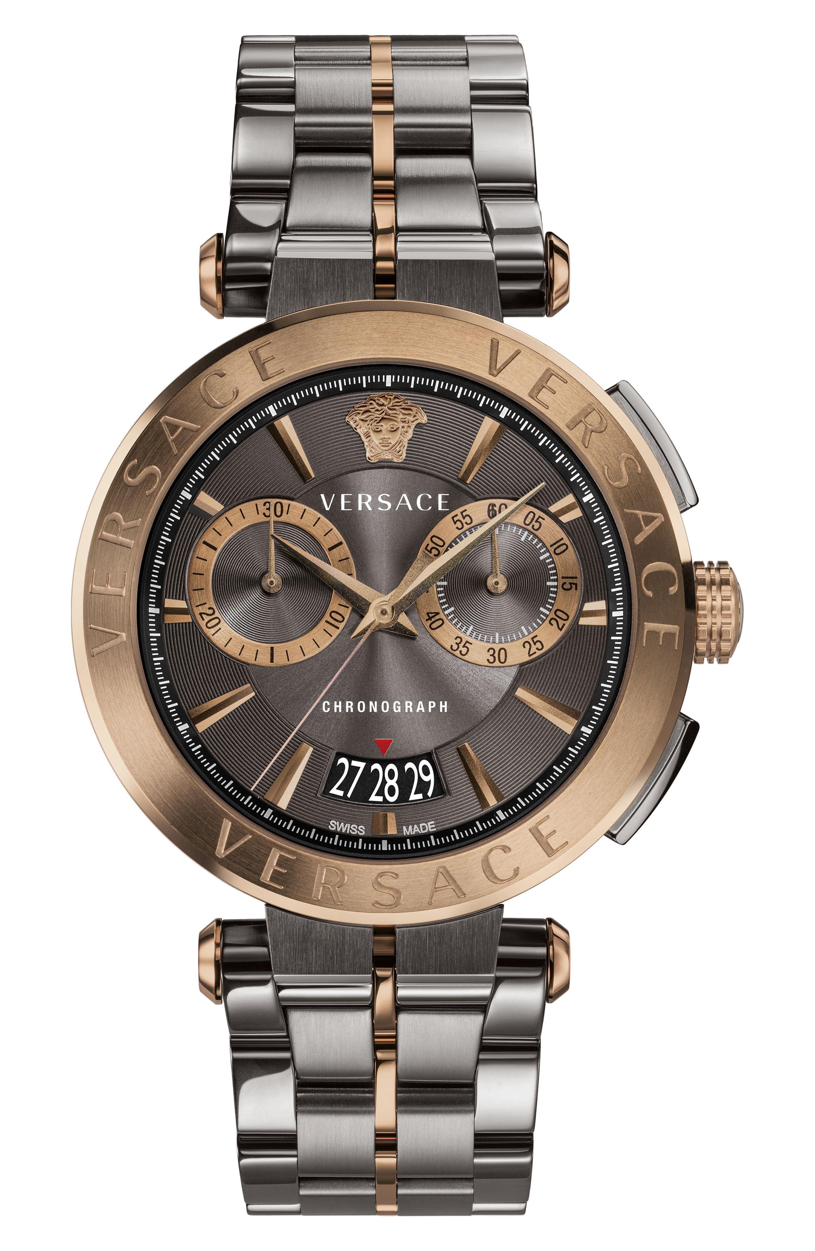 Versace Vbr050017 Men's V Racer Chronograph Date Bracelet Strap Watch