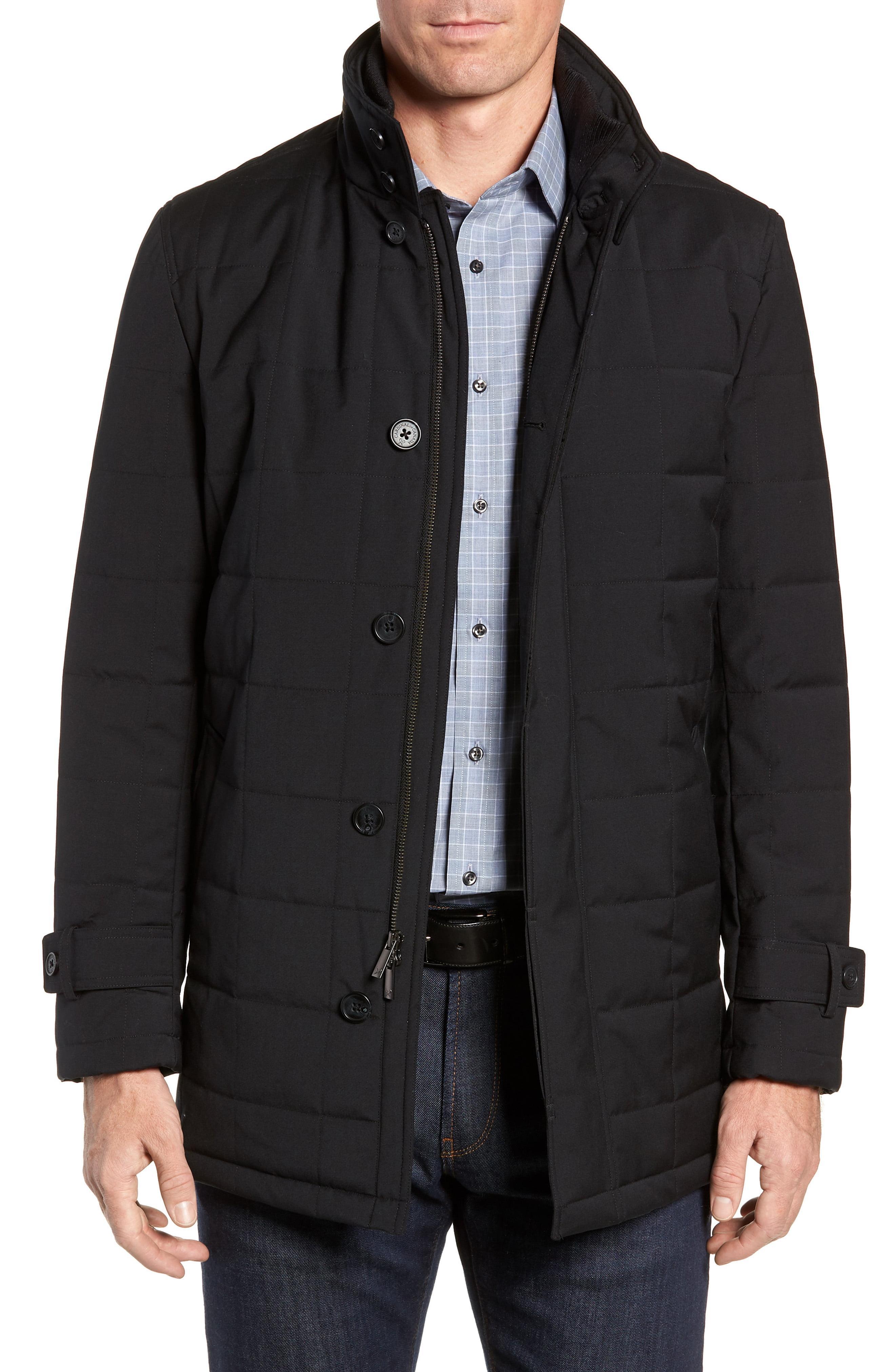 Cardinal Of Canada Wool Quilted Car Coat in Charcoal (Black) for Men ...