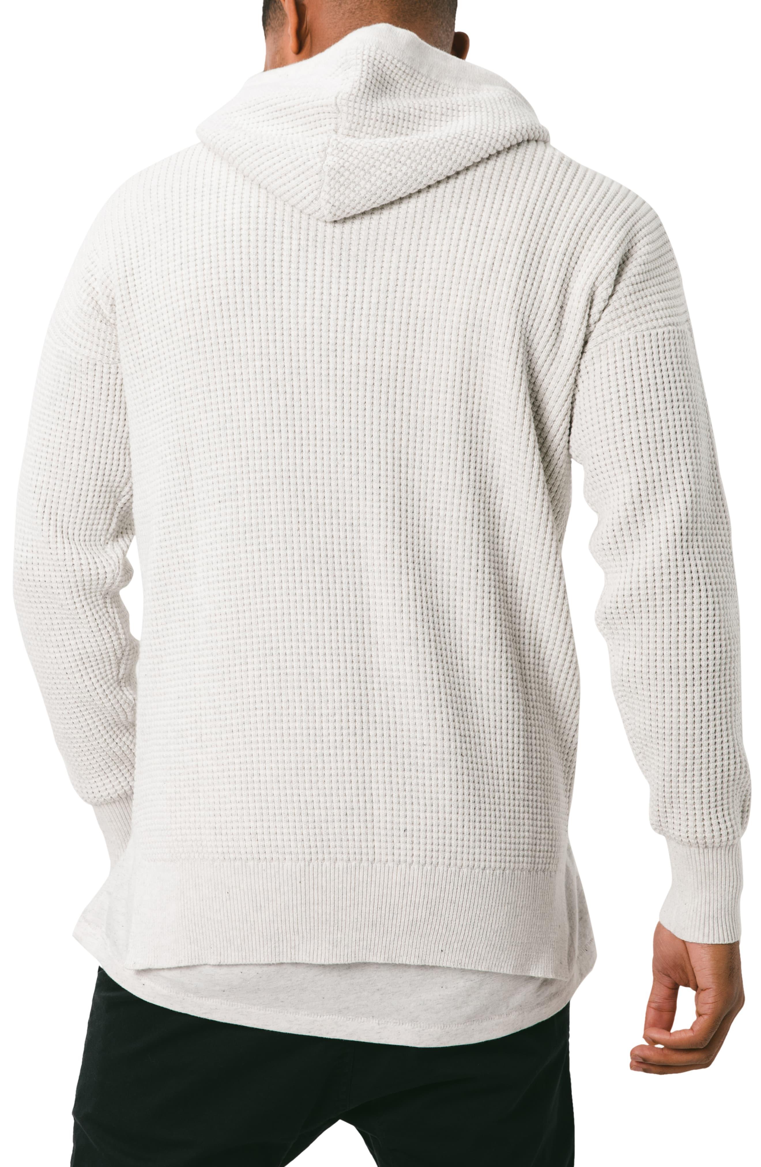 waffle knit pullover hoodie