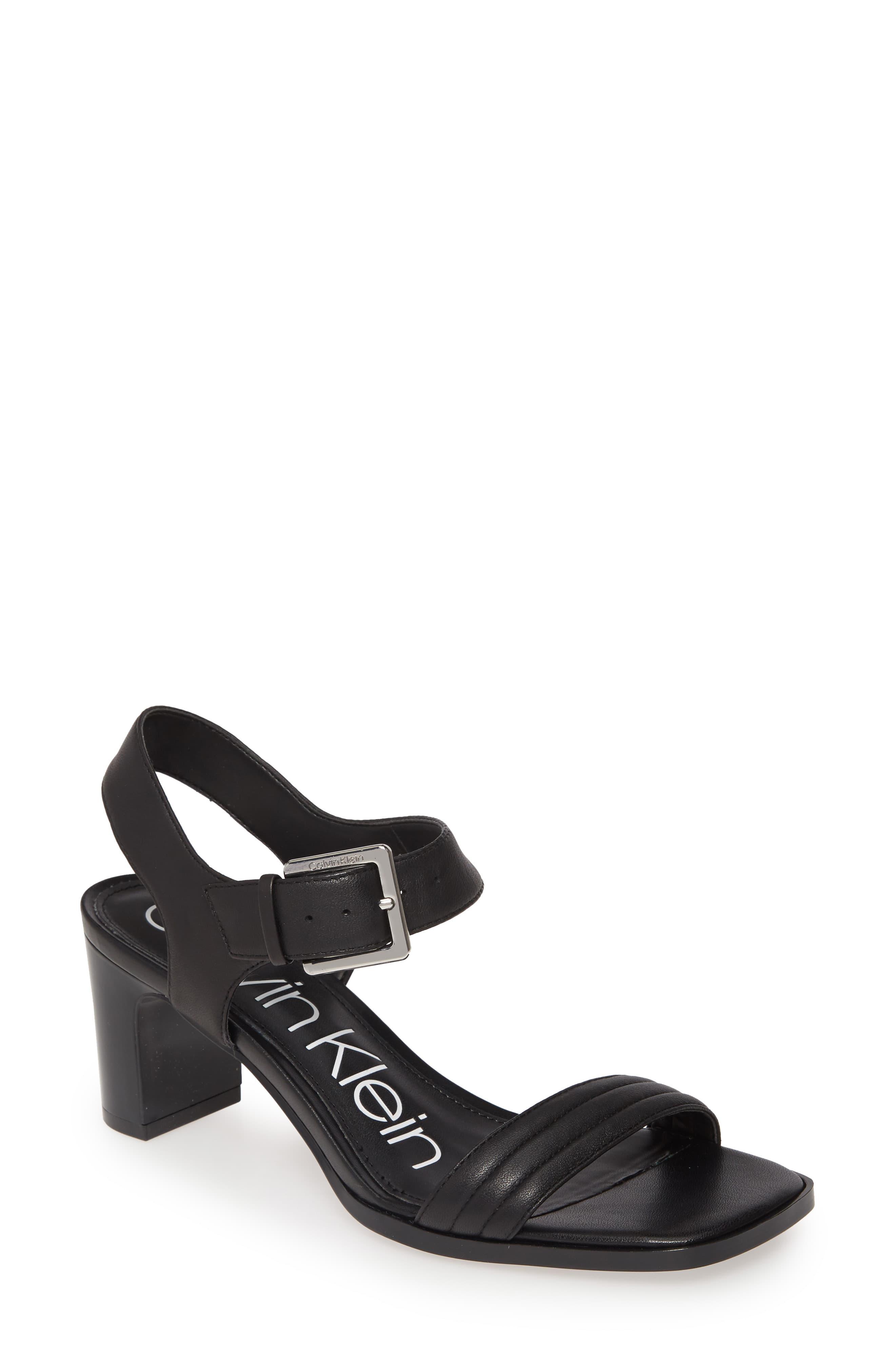 Calvin Klein Darla Sandal in Black Leather (Black) - Lyst