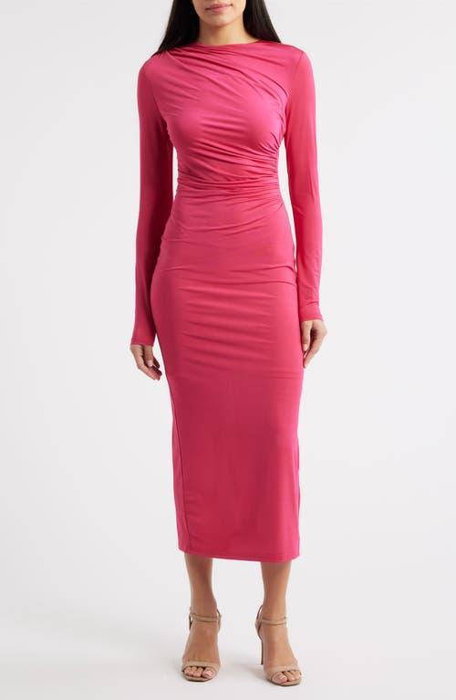 long sleeve knit ribbed dress Heather Gray Ribbed Knit Long Sleeves Dress Small main image 1