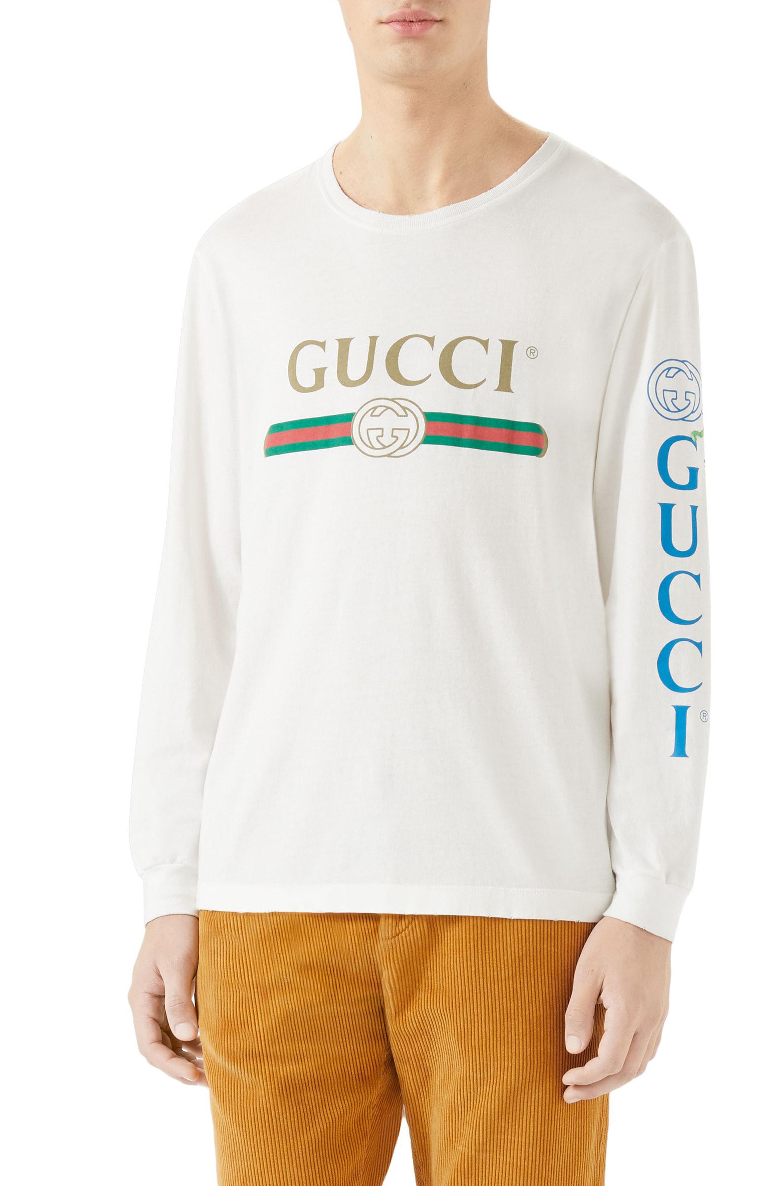 Gucci Cotton Fake Logo Long Sleeved T 