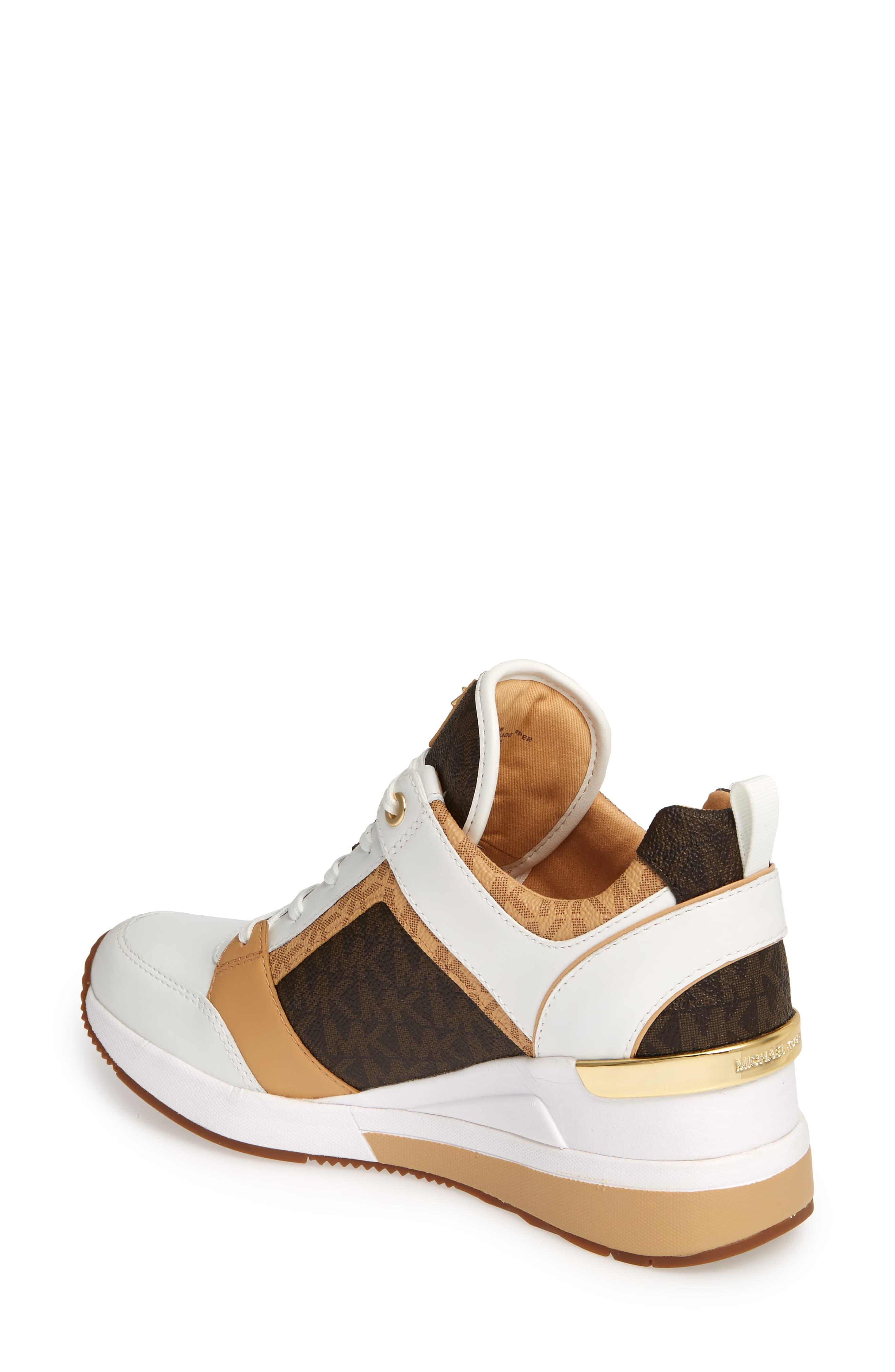 georgie logo and leather trainer