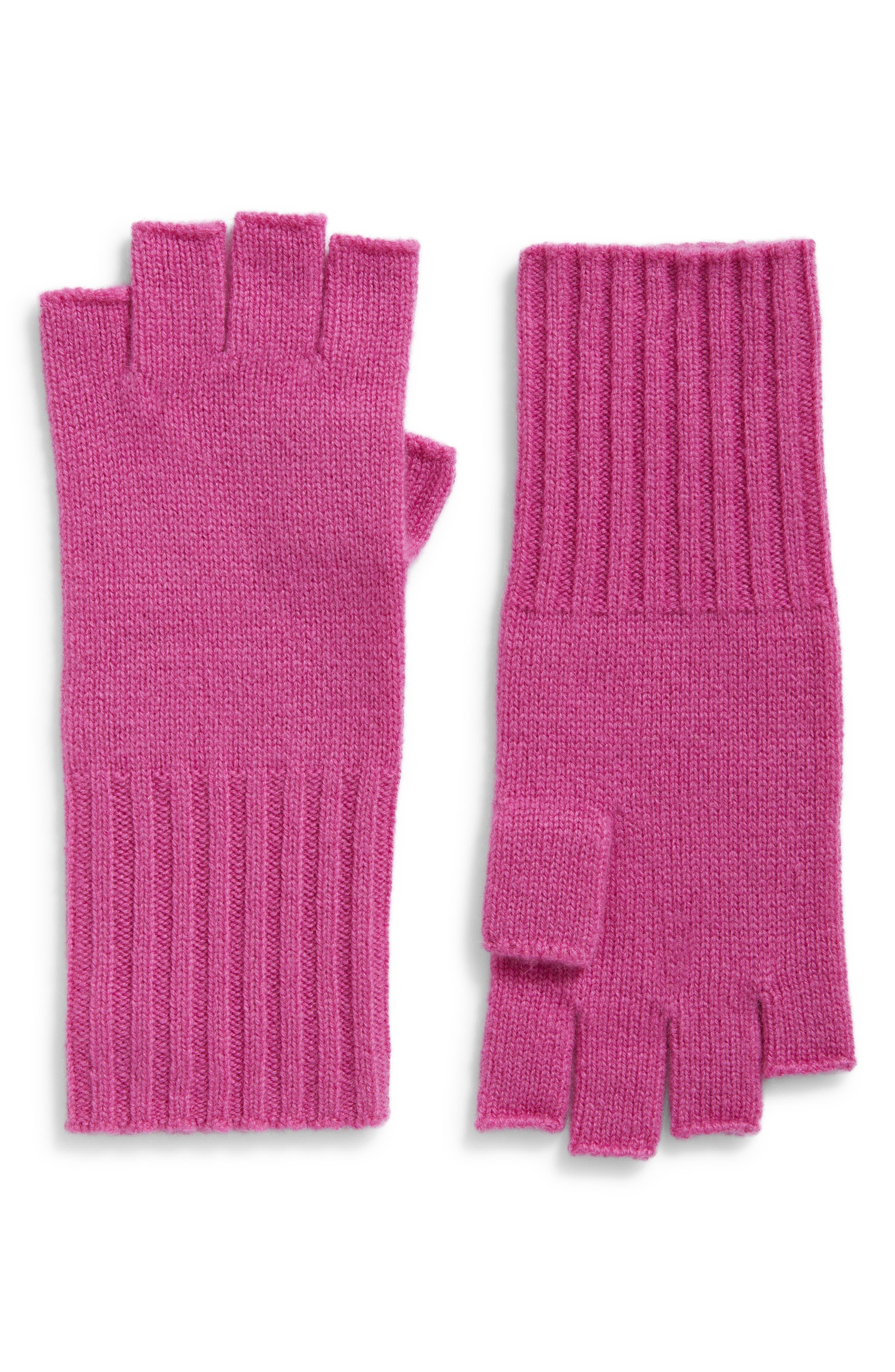 Nordstrom Recycled Cashmere Blend Fingerless Gloves in Pink | Lyst
