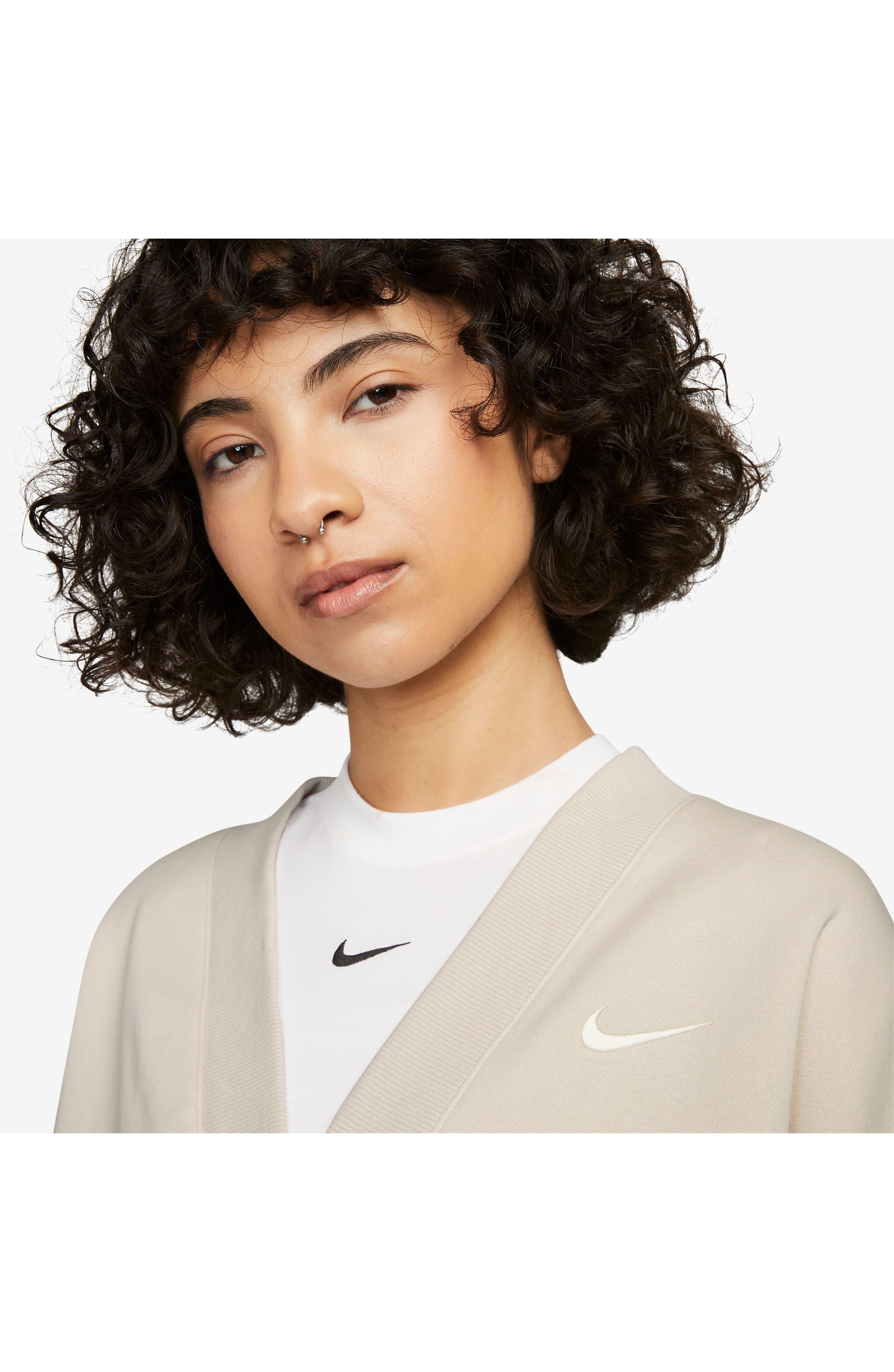Nike Sportswear Phoenix Fleece Oversize Cardigan in White | Lyst