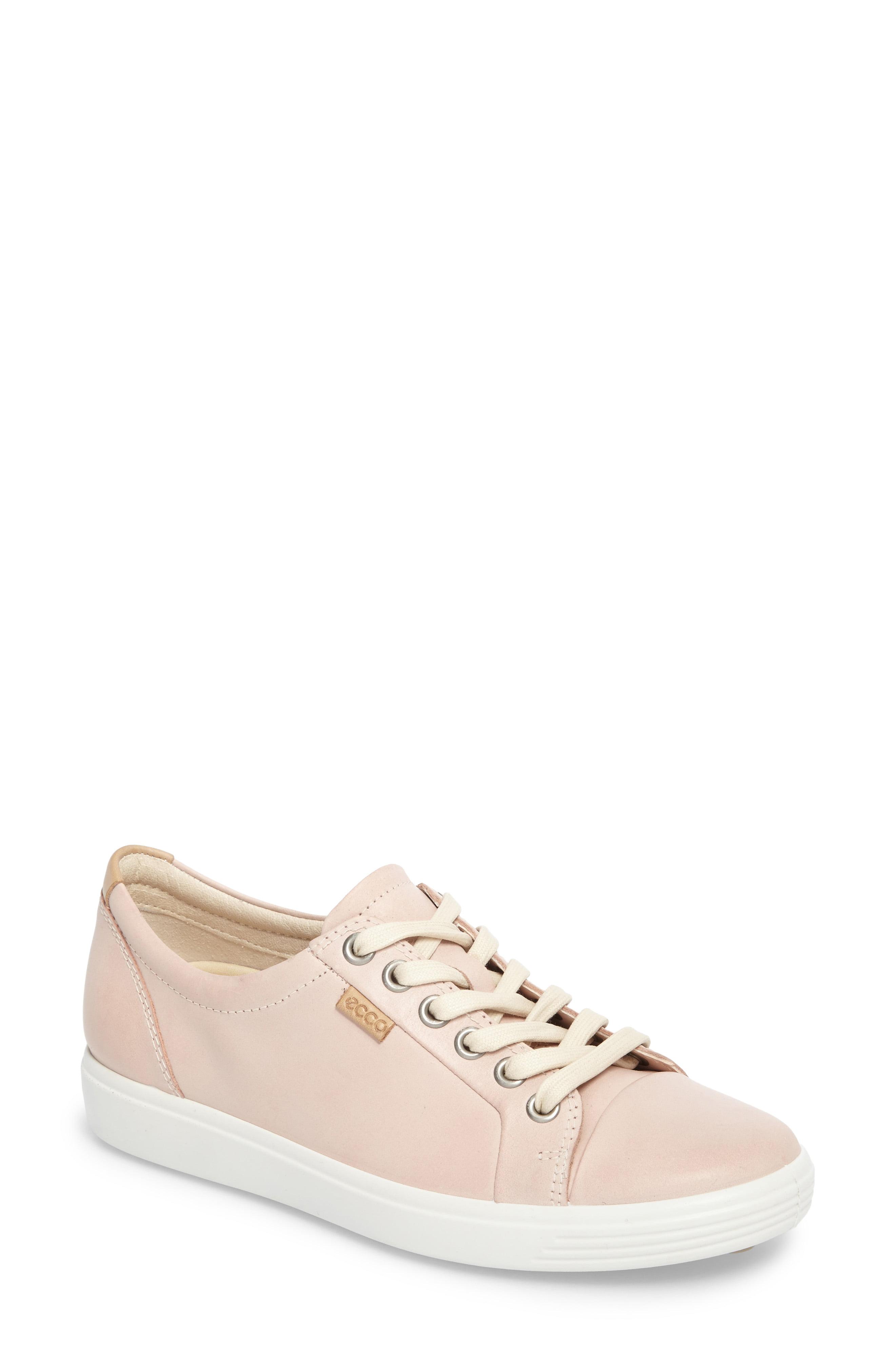 Ecco Leather Soft 7 Sneaker in Pink - Lyst