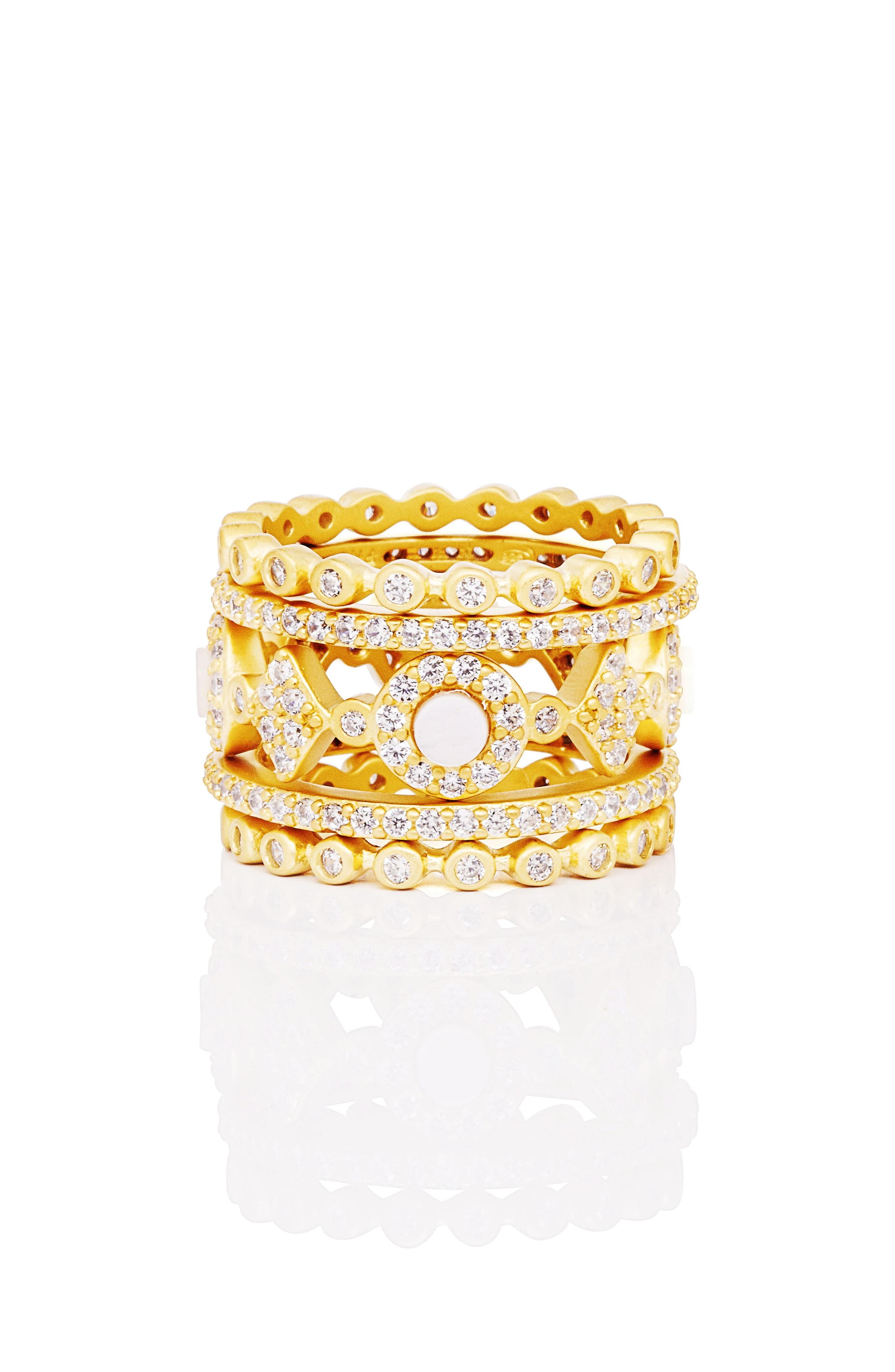 Freida Rothman Color Stacking Rings In 14k Gold - Plated Sterling ...