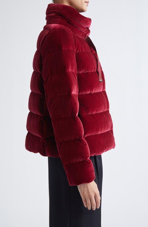 Herno Stretch Velvet Down Puffer Jacket in Red Lyst