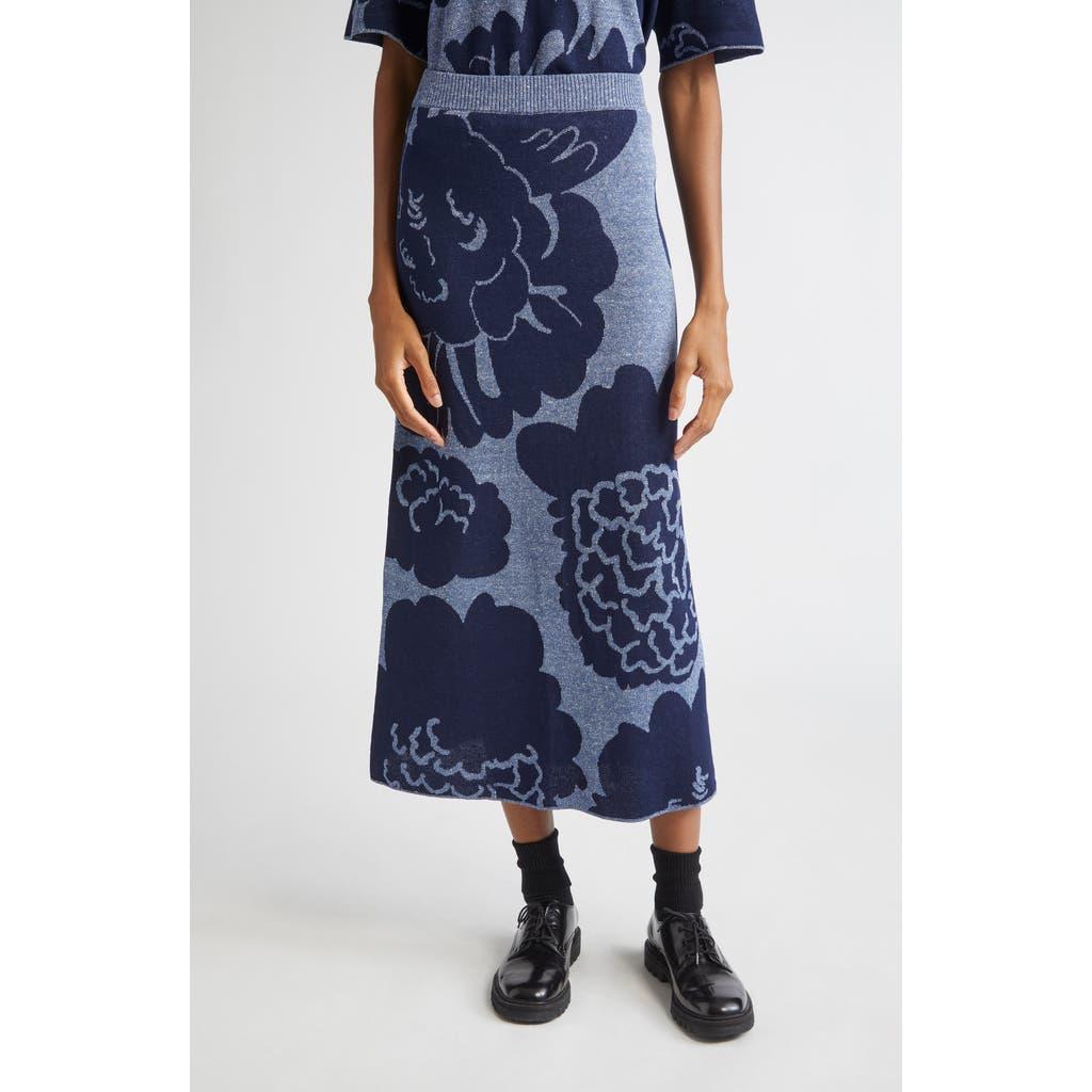 ［新品未使用］マリメッコ　Sivellys Pioni ニットスカート marimekko-Dark-Blue-Sivellys-