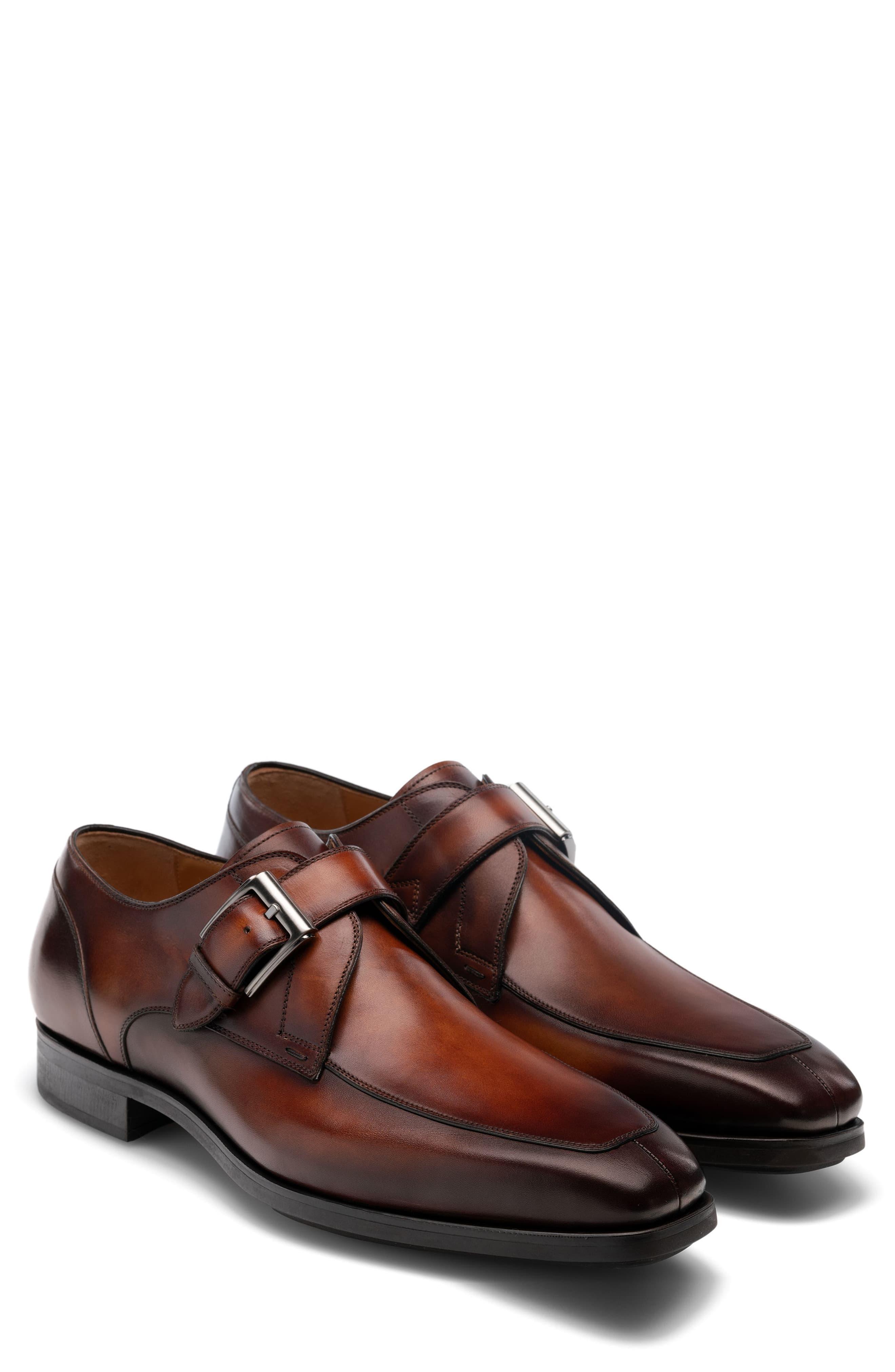 magnanni monk strap cognac