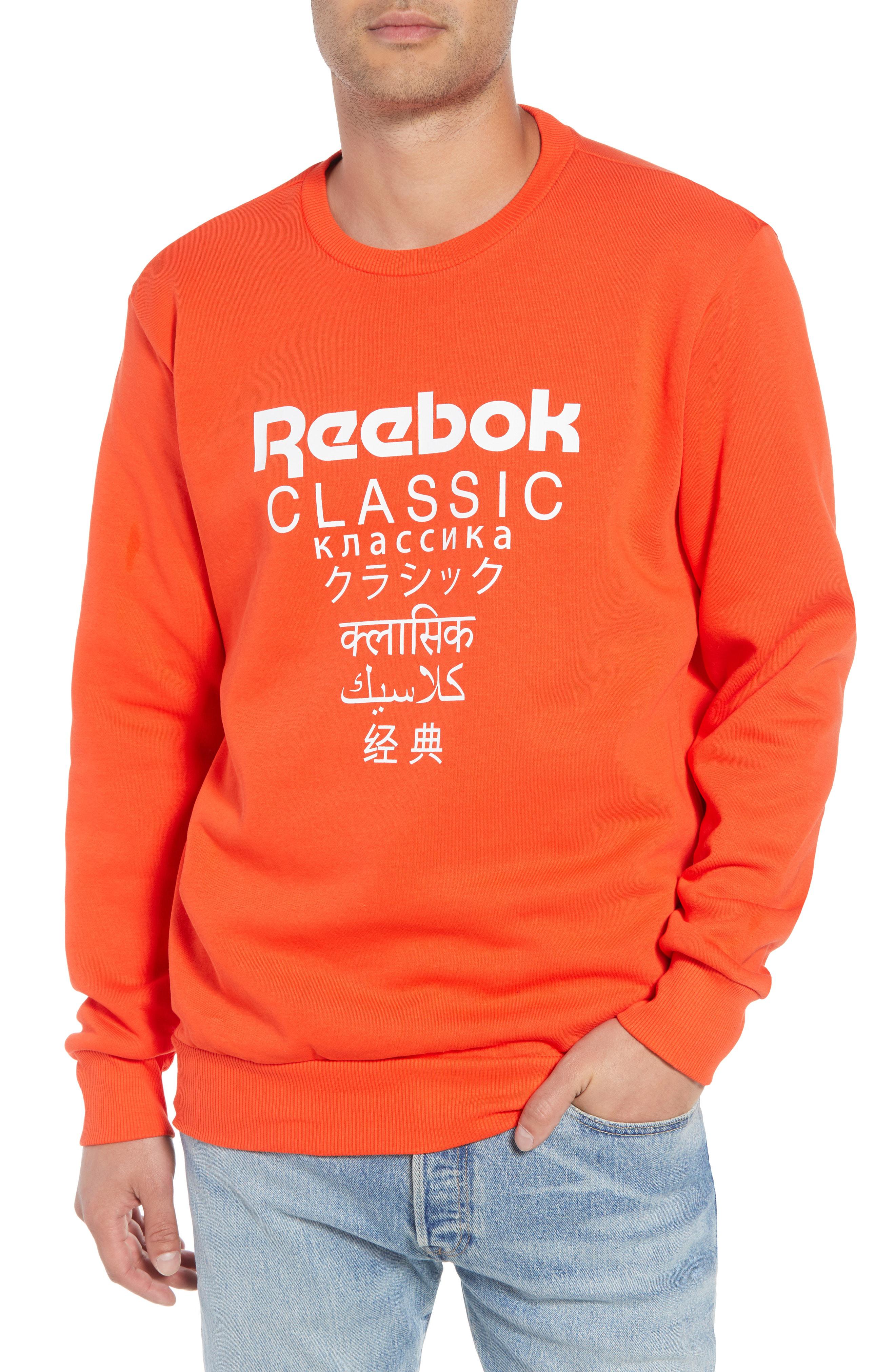 orange reebok sweatshirt