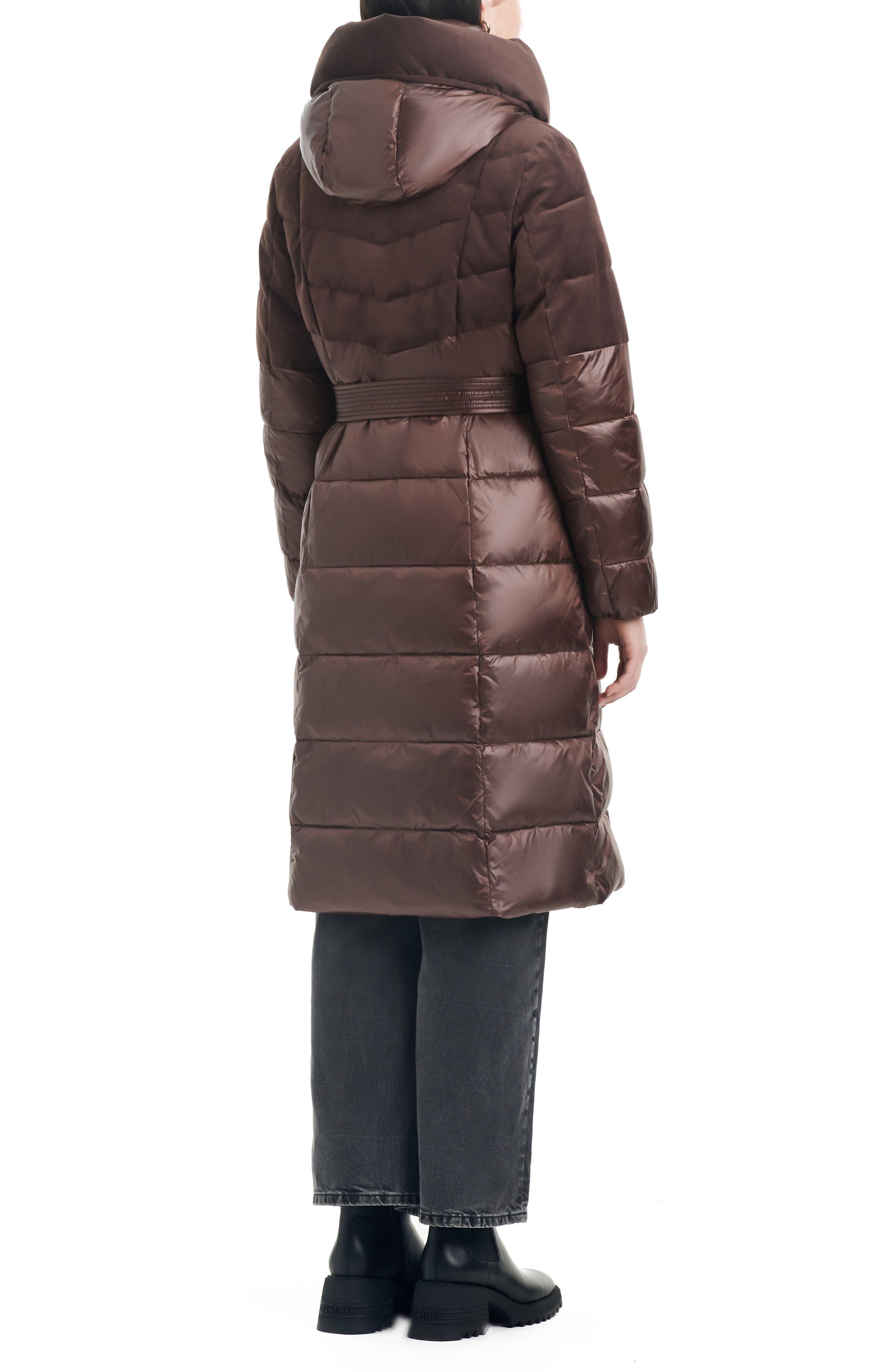 Vince Camuto Women's Belted Quilted Hooded Puffer Coat - Macy's