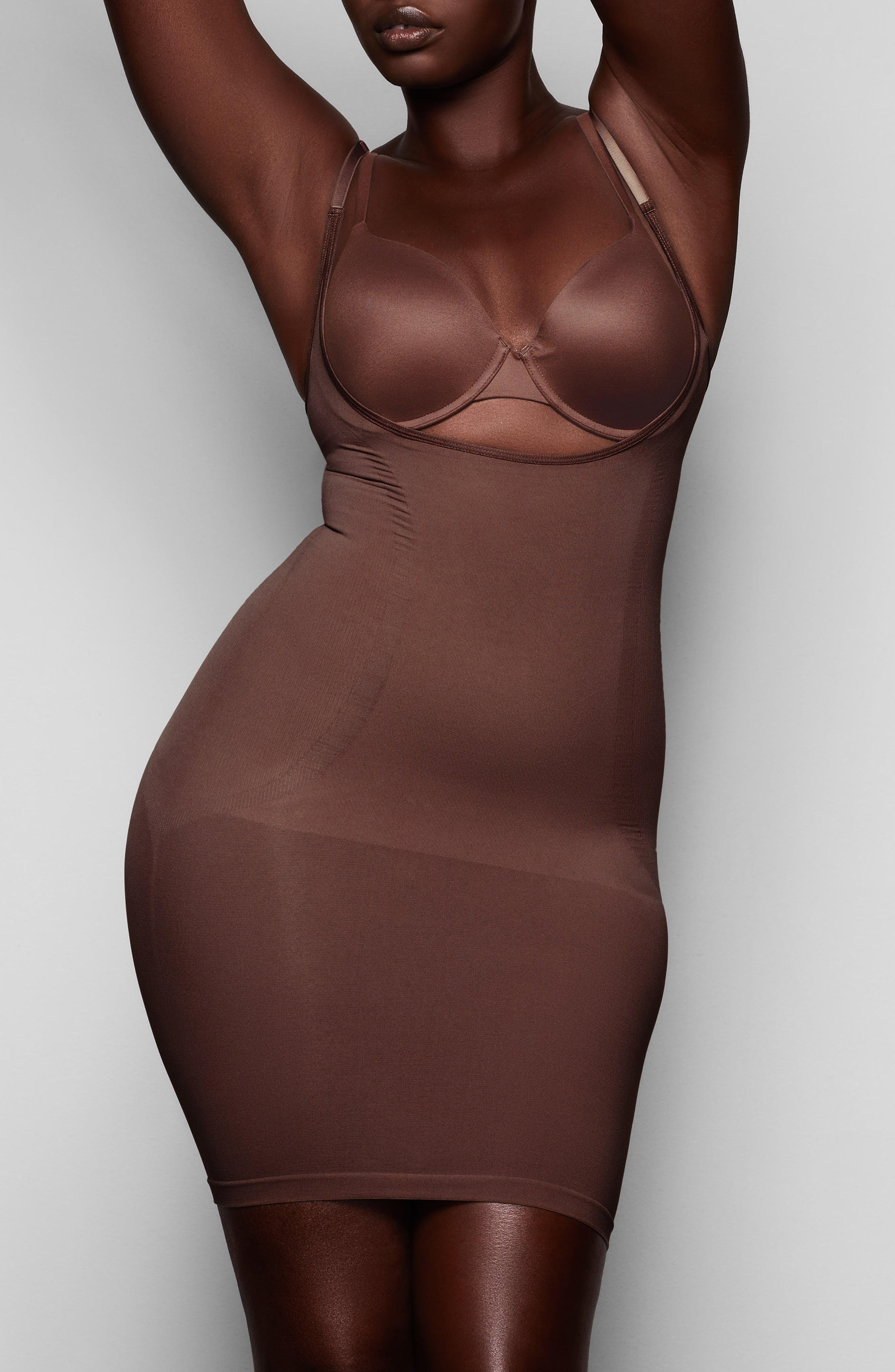 Skims Sculpting Open Bust Slip Dress in Cocoa (Brown) Lyst
