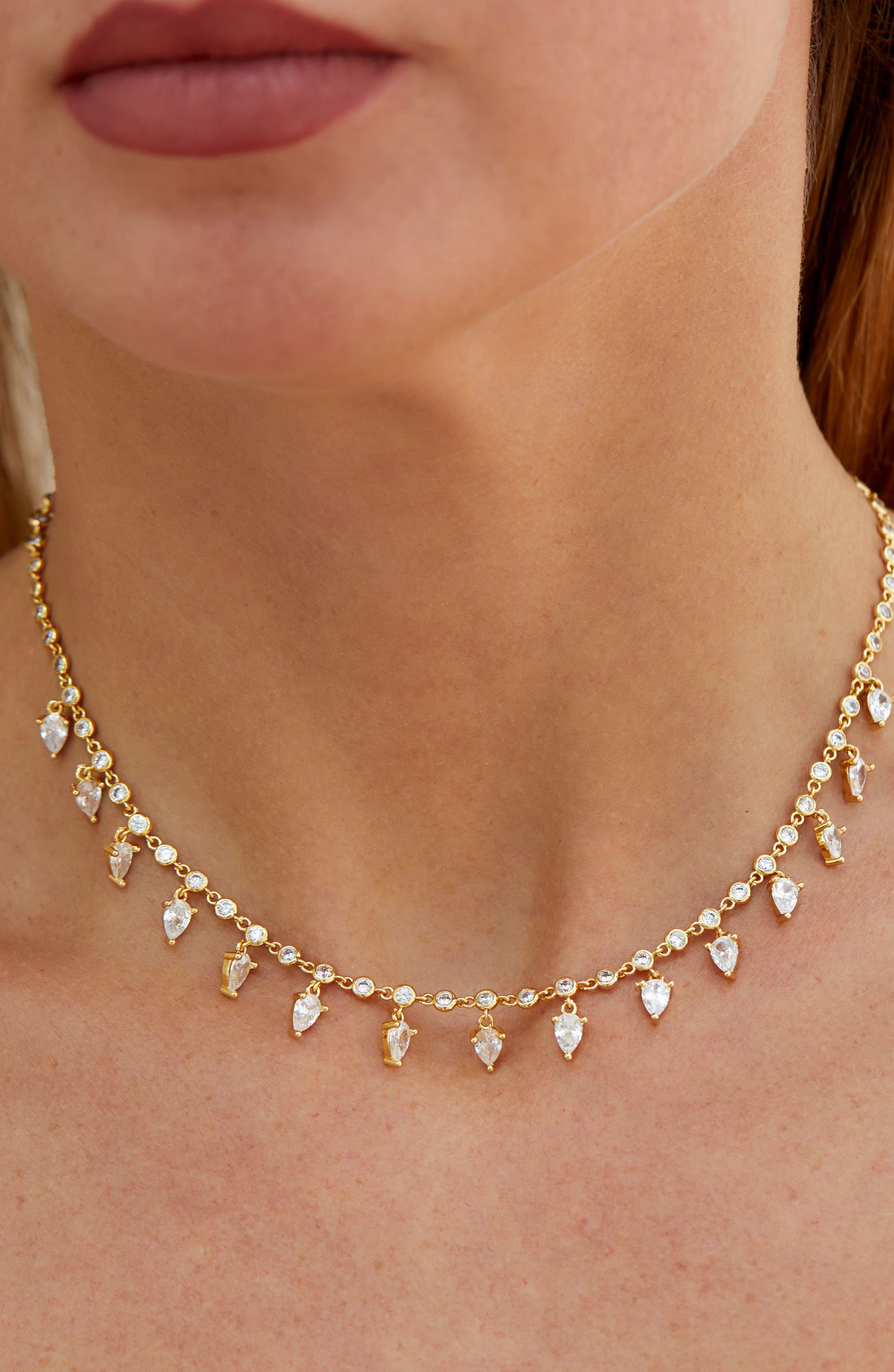 Savvy Cie Jewels Frontal Necklace in Metallic Lyst