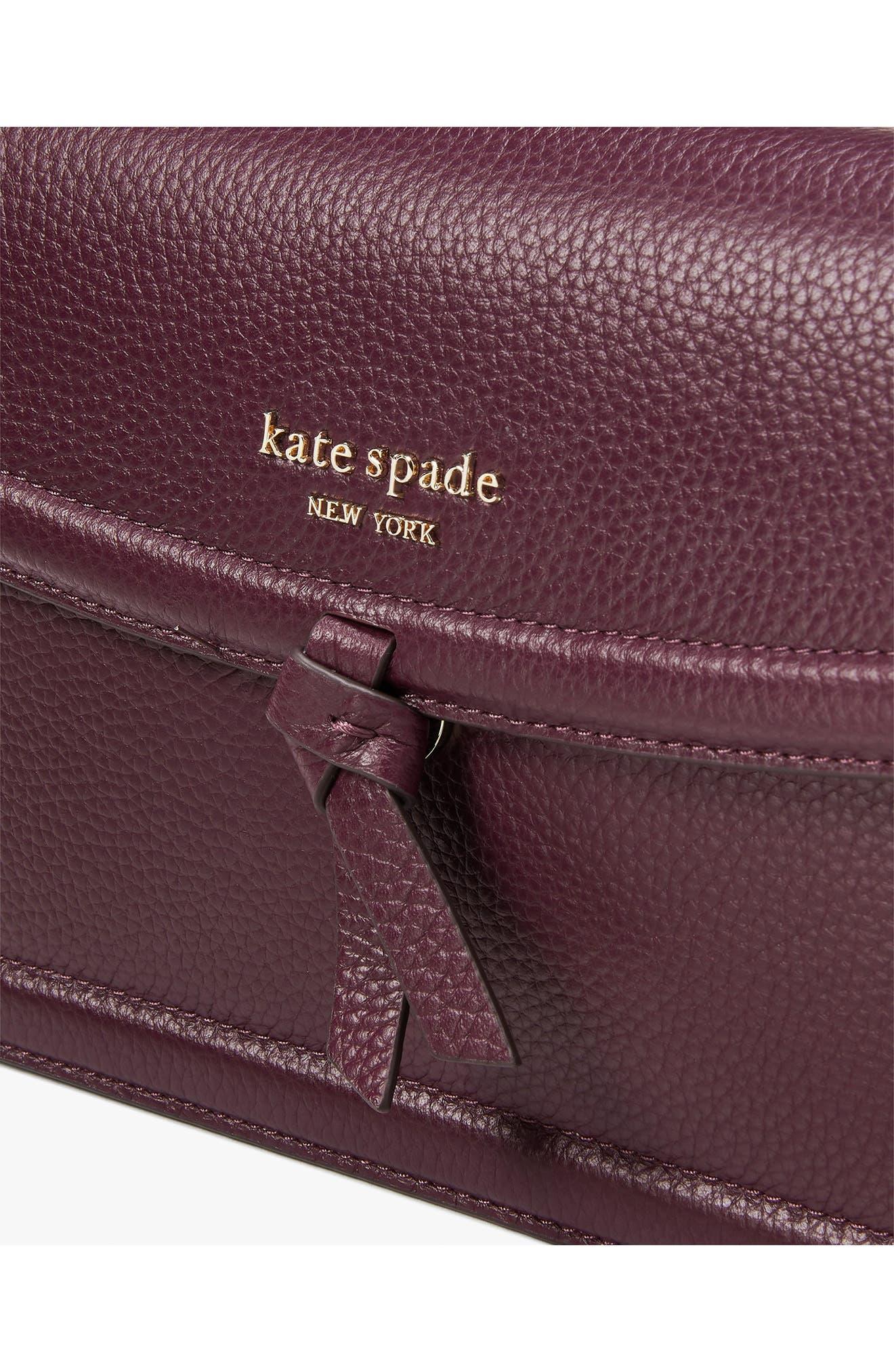 Kate Spade New York Knott Pebbled Leather Crossbody Tote - Deep Cherry