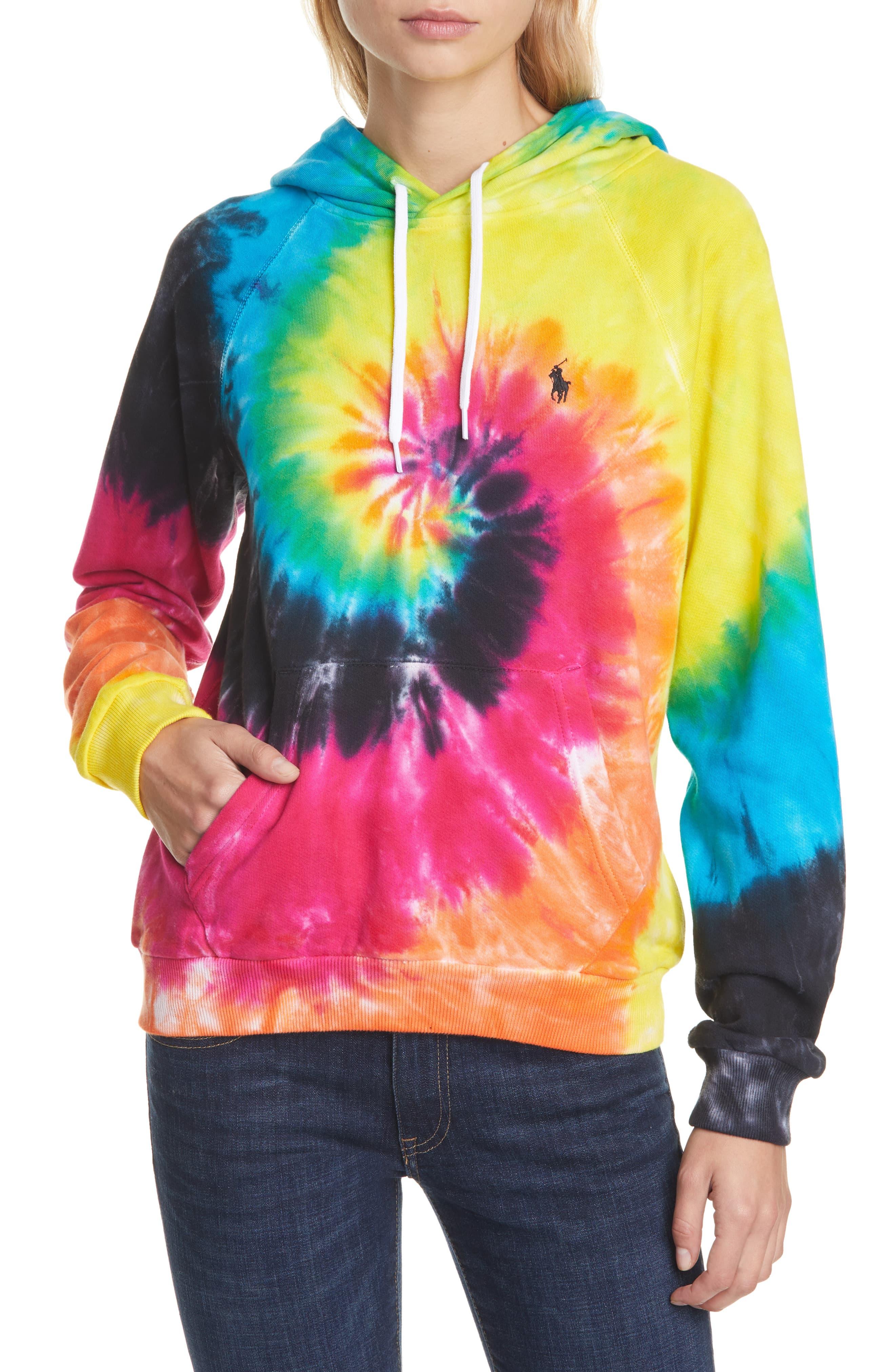 Polo Ralph Tie Dye Hoodie Pink | Lyst