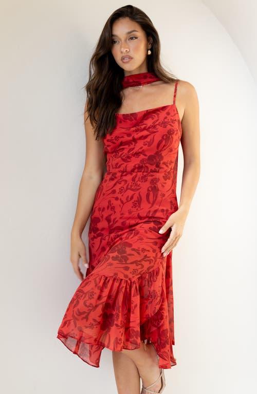 Petal Pup Francesca Floral Midi Cocktail Dress in Red Lyst