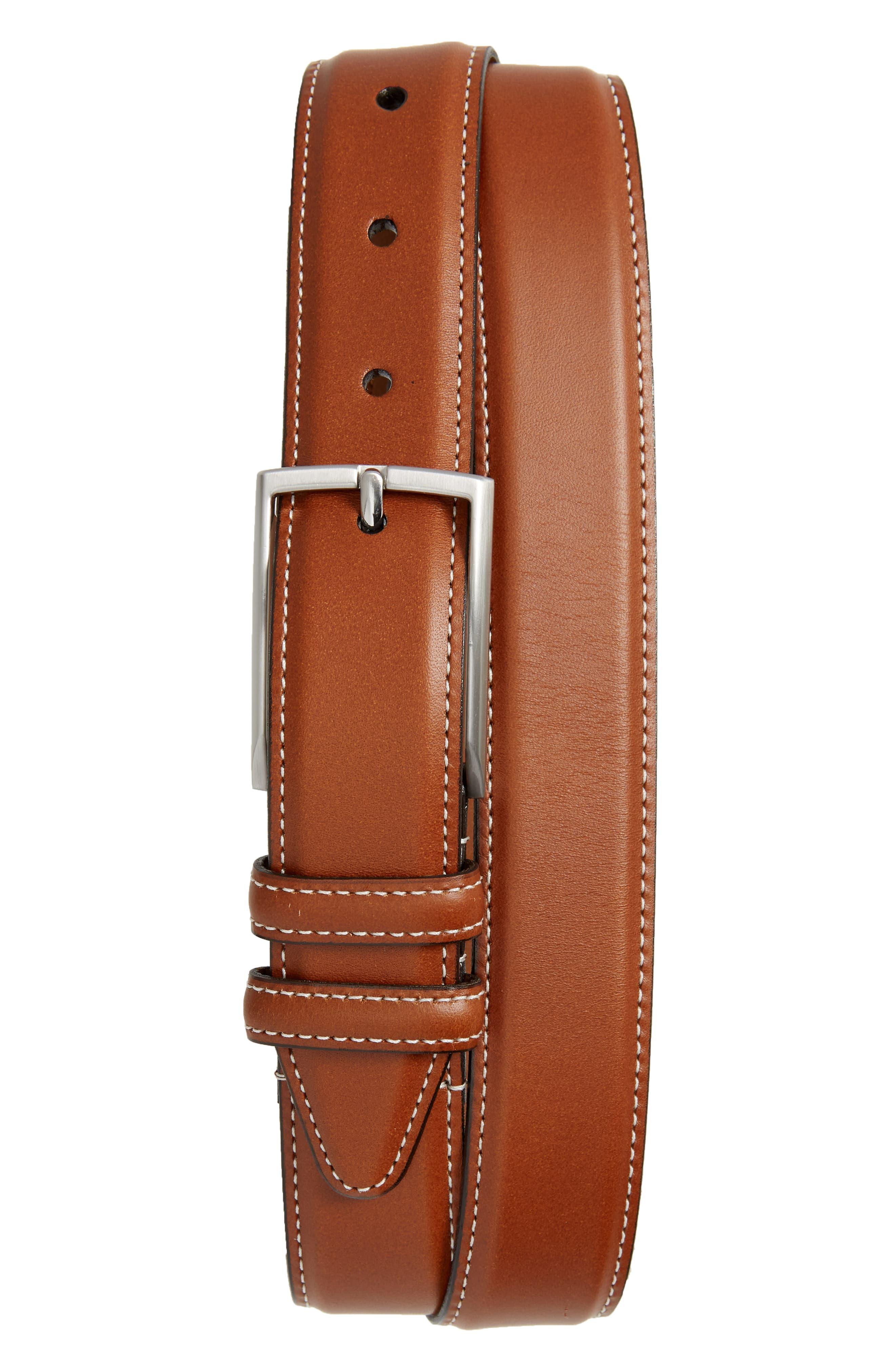 Nordstrom Carter Leather Dress Belt in Cognac (Brown) for Men Lyst