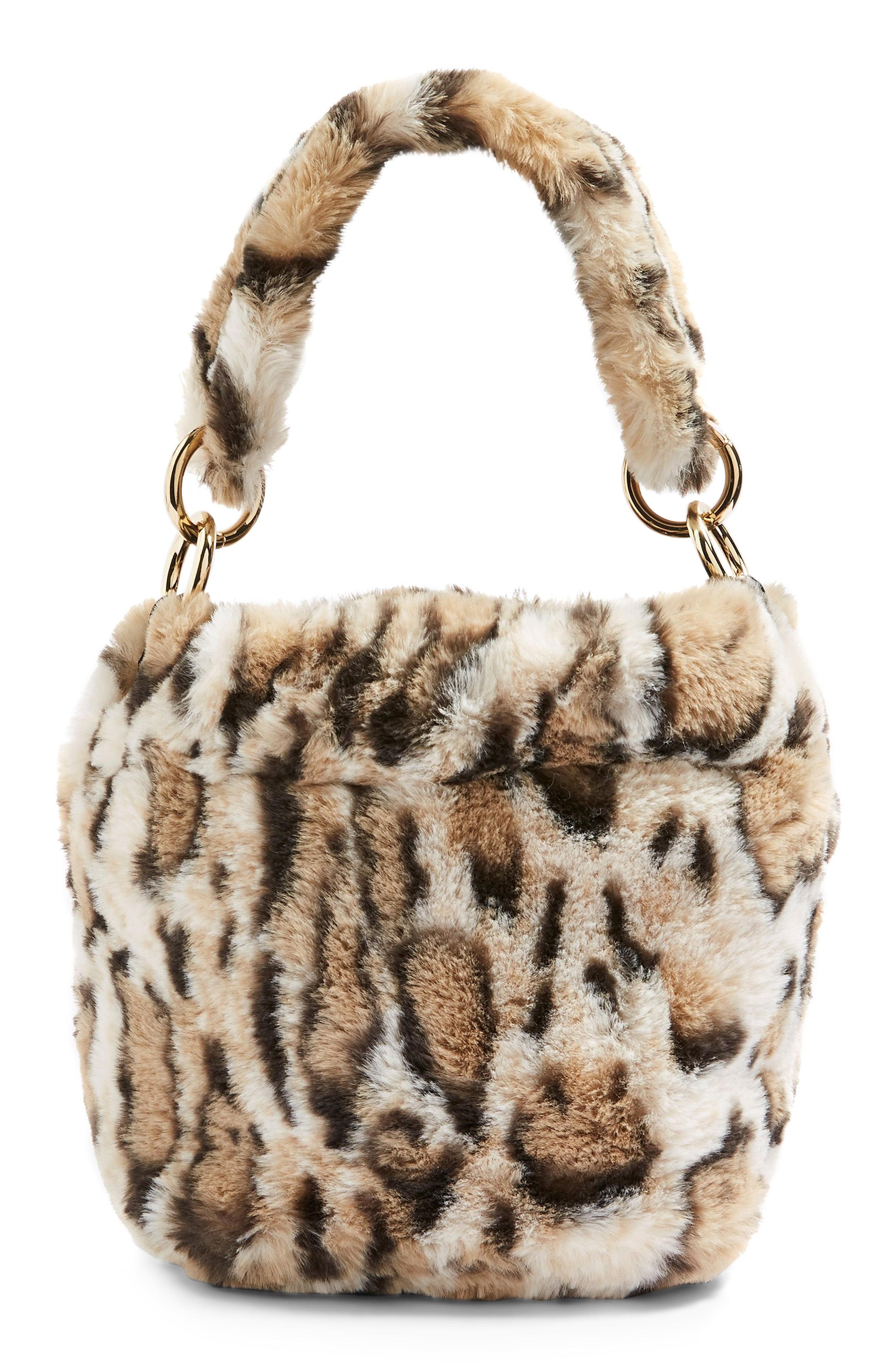 teddy faux fur bucket bag
