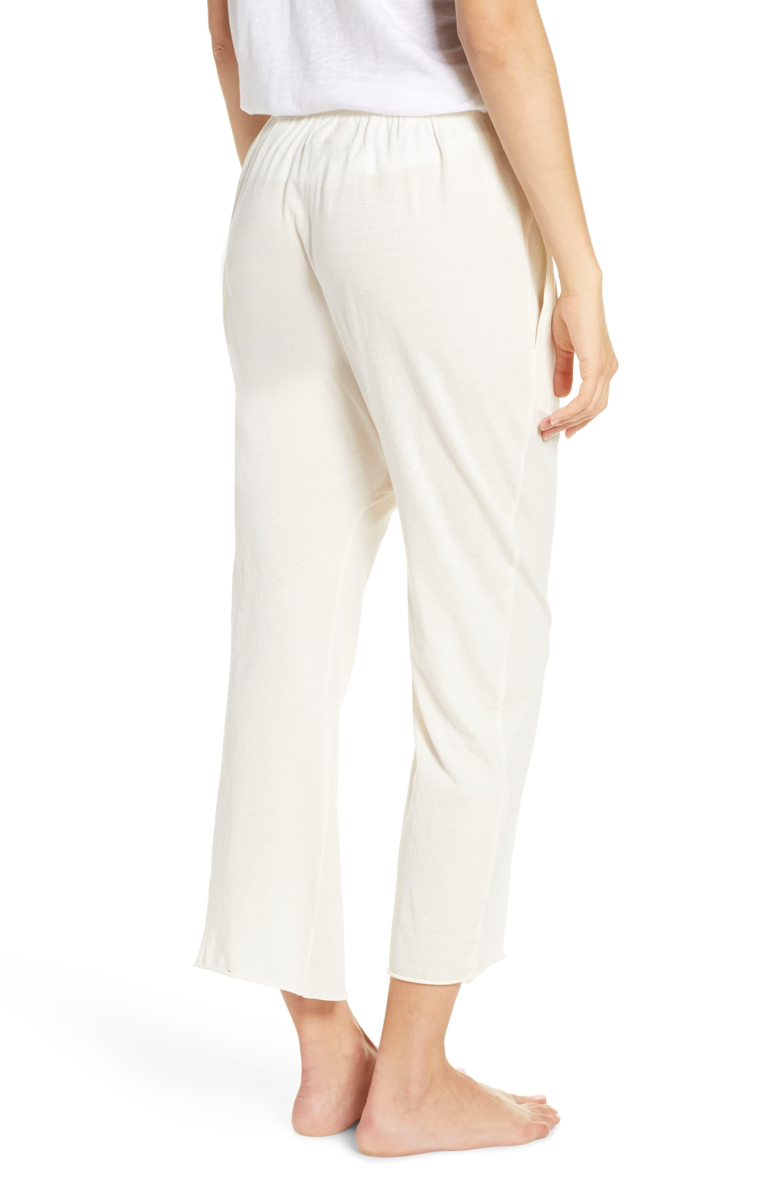 The Great The Lounge Cotton Crop Pants in Washed White (White) - Lyst