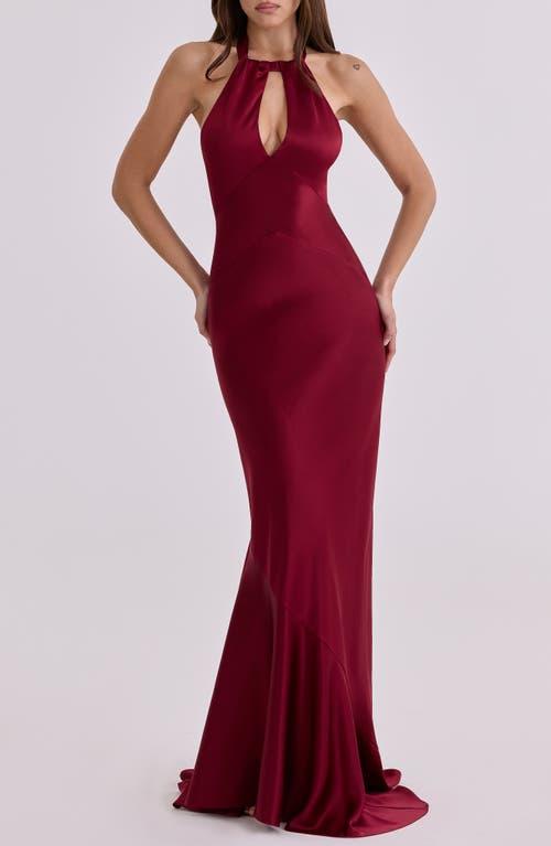 house of cb dress red 'Samaria' Red Gathered Midi Dress