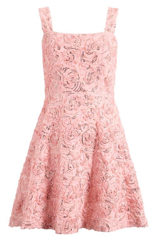 Lipsy Sequin Skater Dress in Pink | Lyst