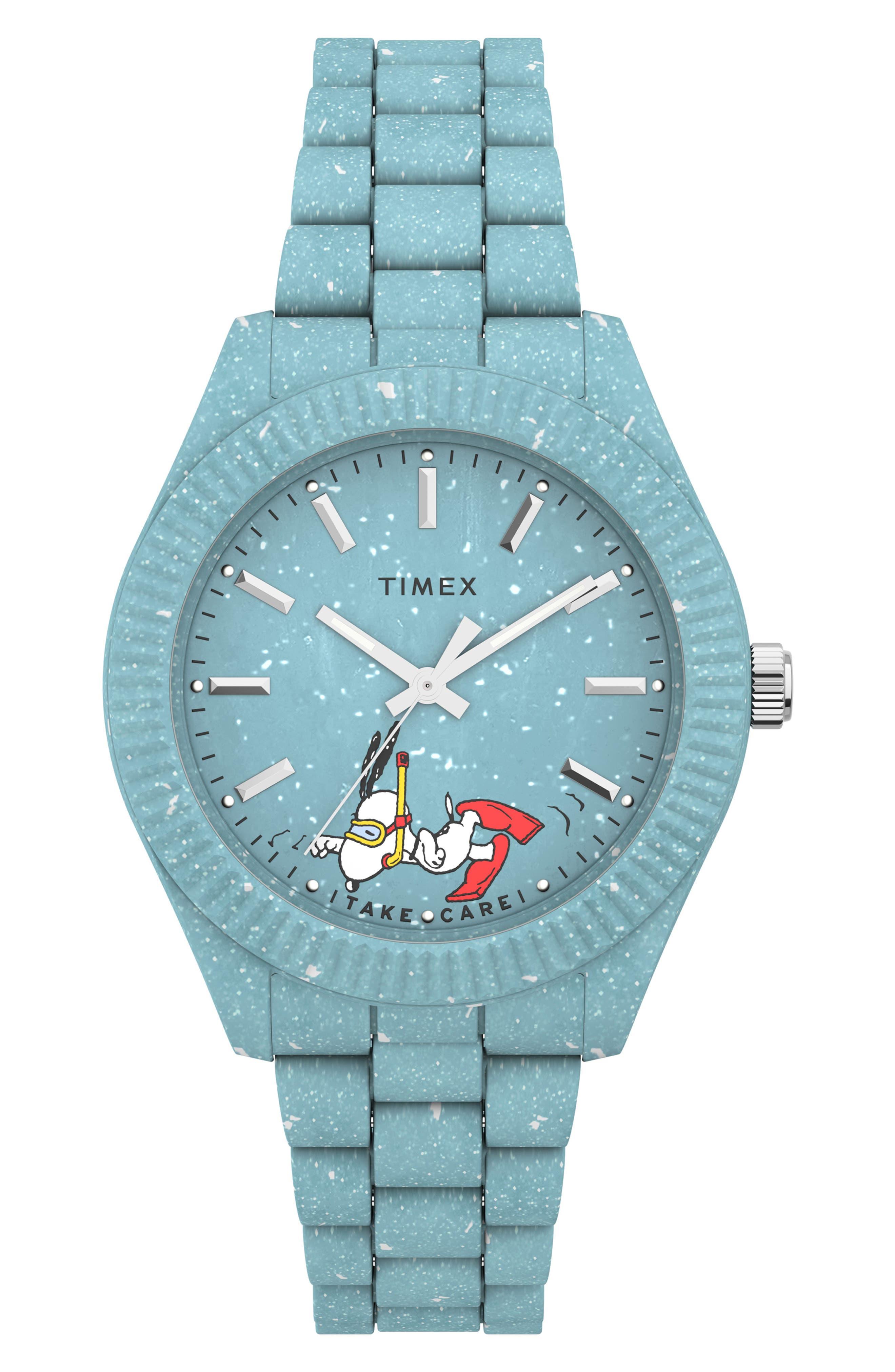 Timex Waterbury Ocean X Peanuts® Recycled Plastic Bracelet Watch in Blue  for Men | Lyst