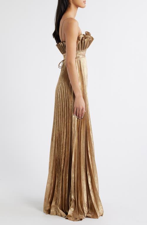 Acler Sanna Pleated Sleeveless Gown in Natural | Lyst