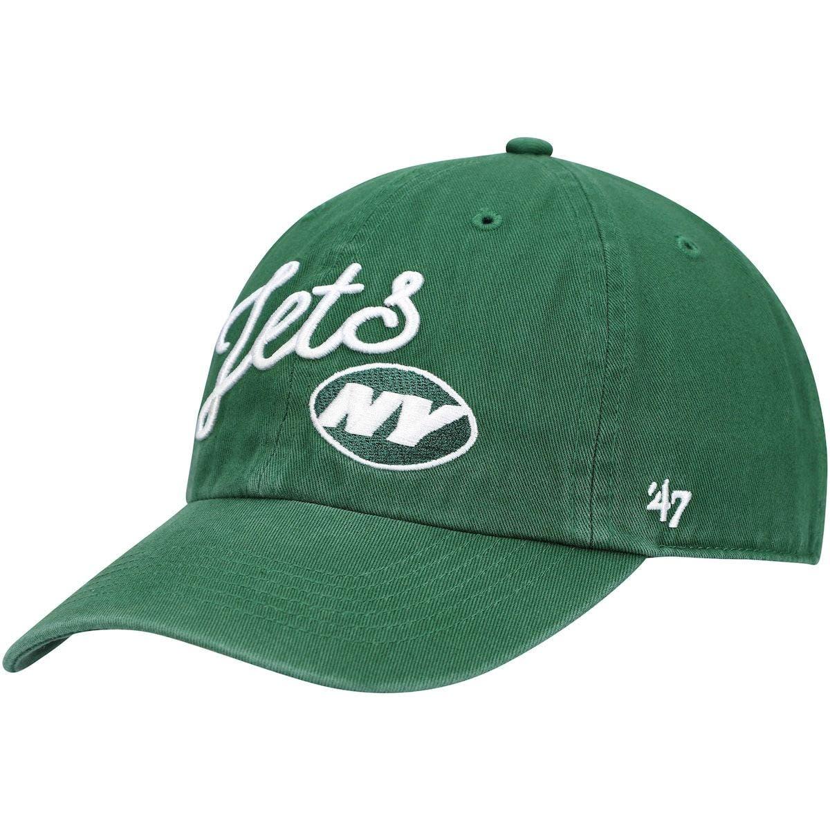 Women's '47 White New York Jets Miata Clean Up Logo Adjustable Hat